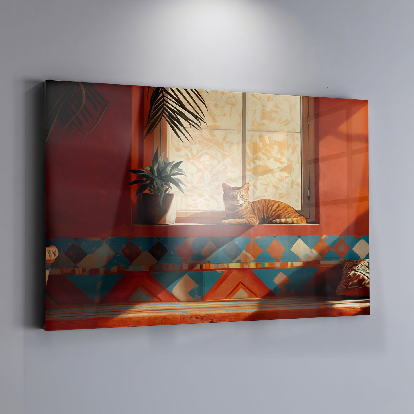 Orange Cat Sunroom African American canvas print view 19