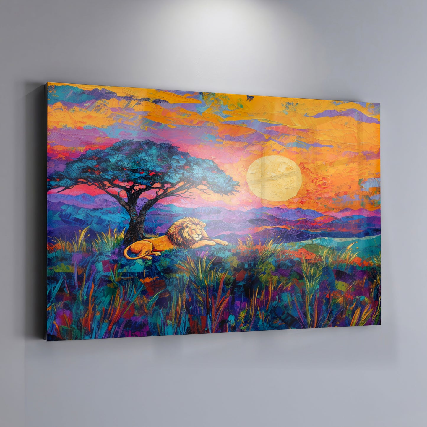 Lion Sunset Safari Black African American canvas print view 19