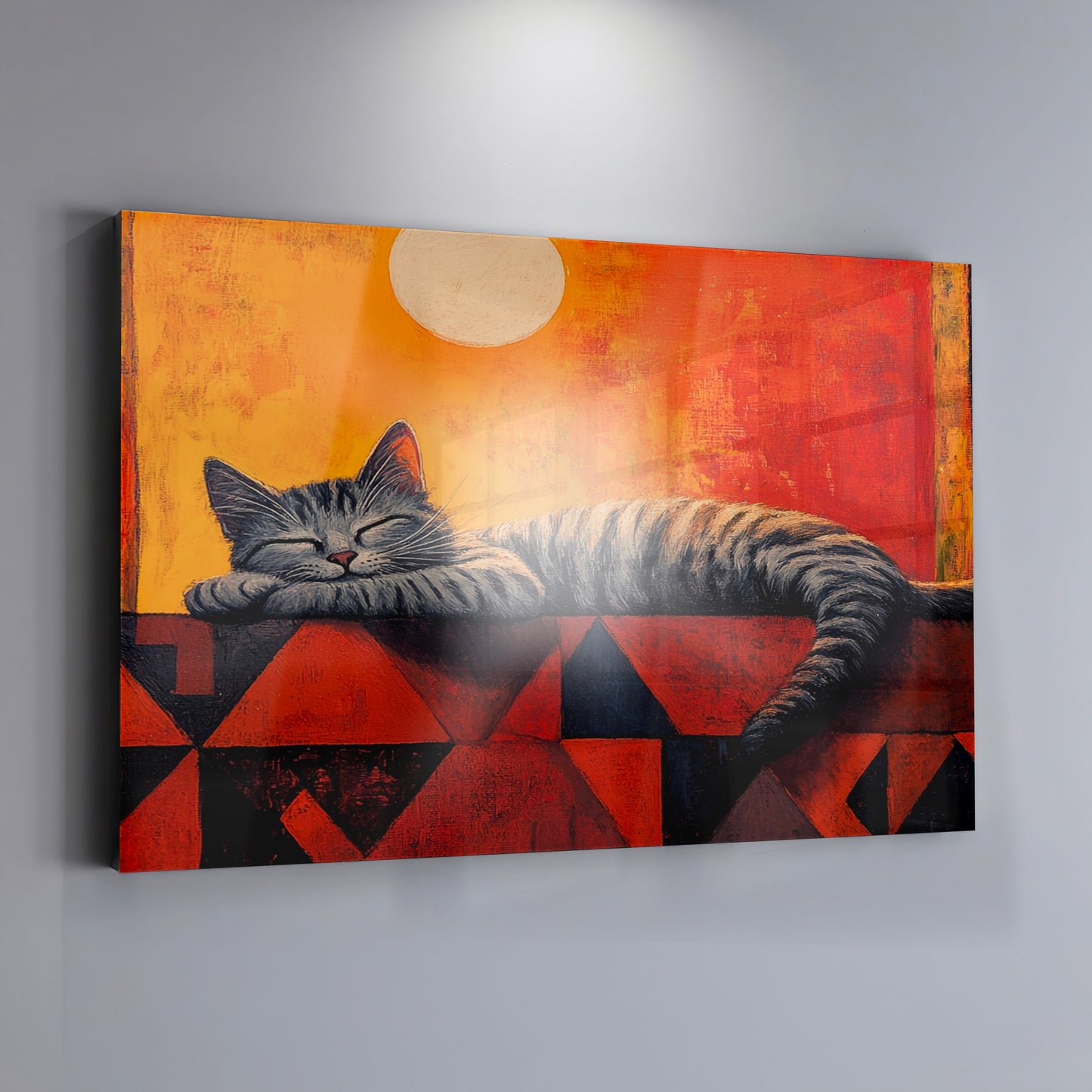 Sleeping Cat Sunset African American canvas print view 19