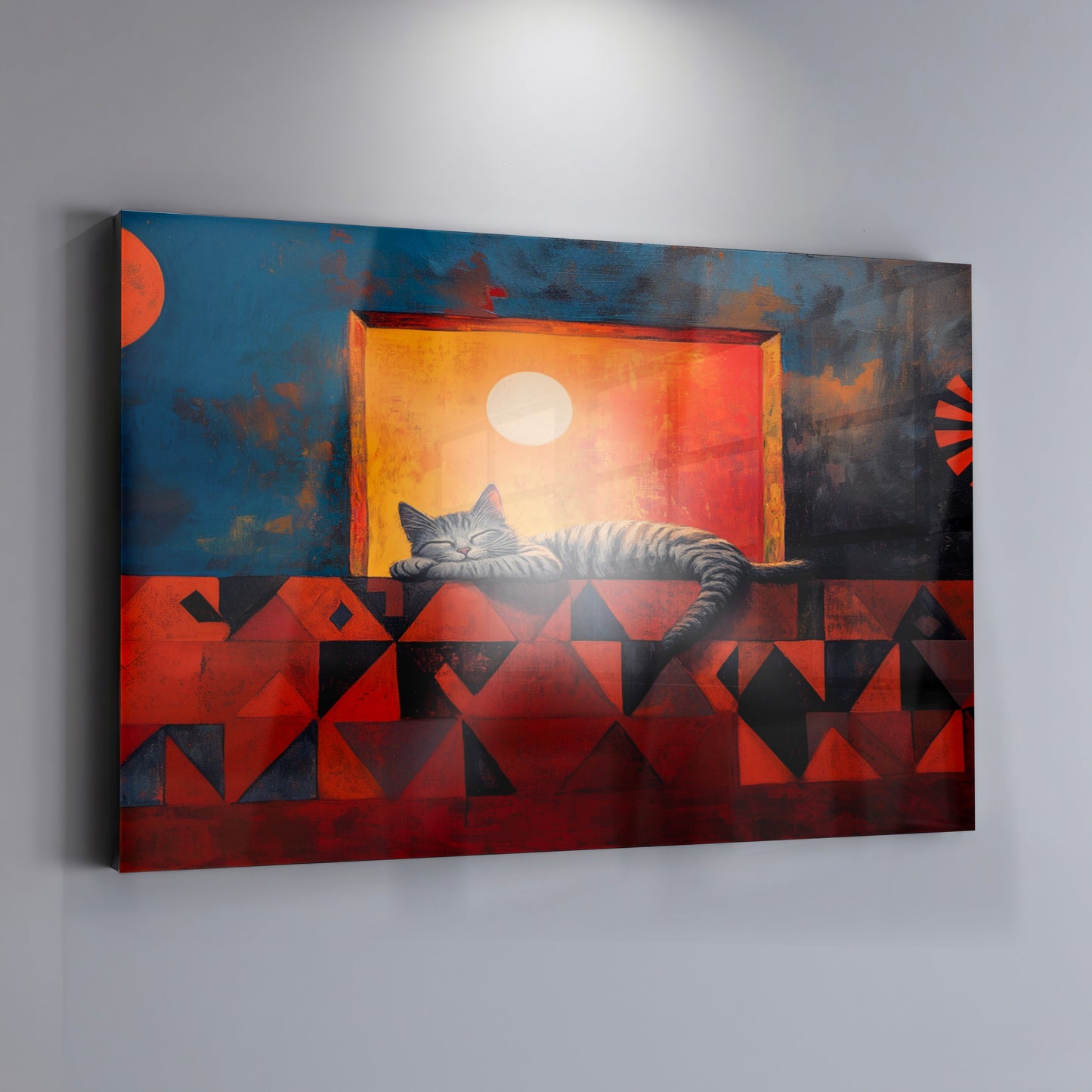 Sleeping Cat Sunset Black culture wall art view 19