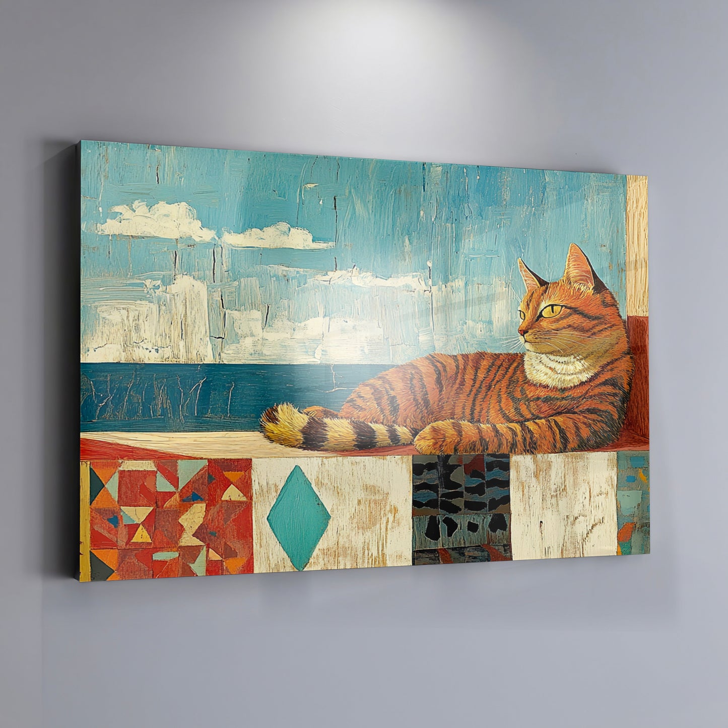 Orange Cat Ocean View Caribbean wall art view 19