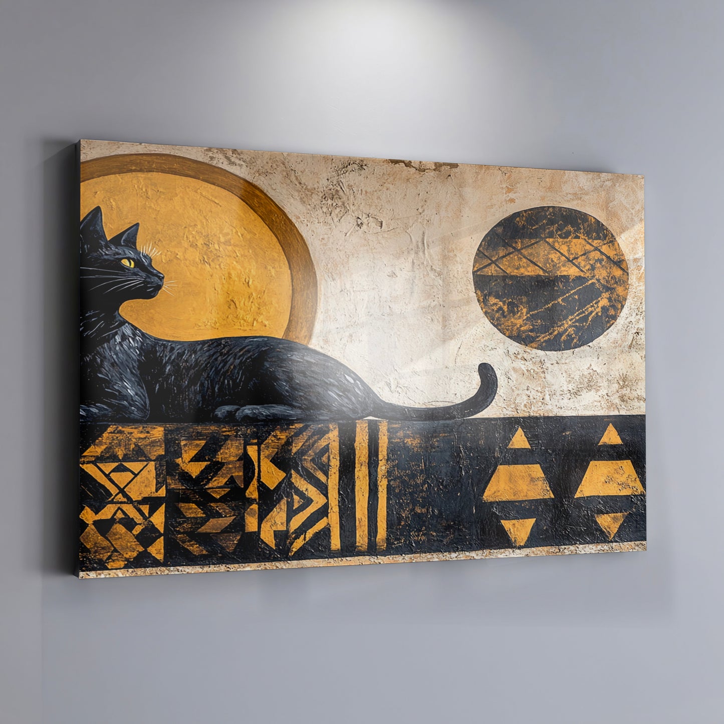Black Cat Moon African Pattern African American canvas print view 19