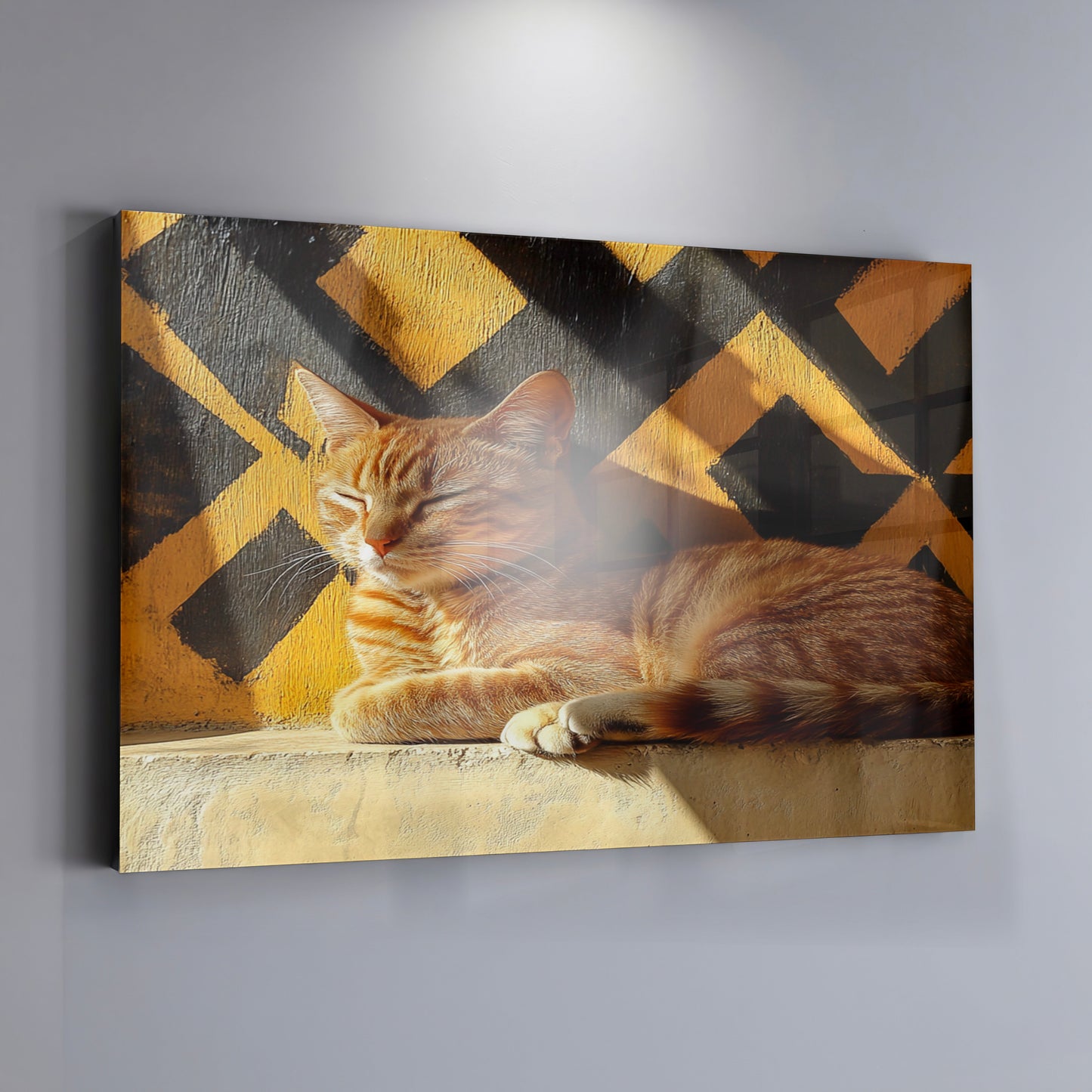 Orange Cat Geometric Sunlight African American abstract art view 19