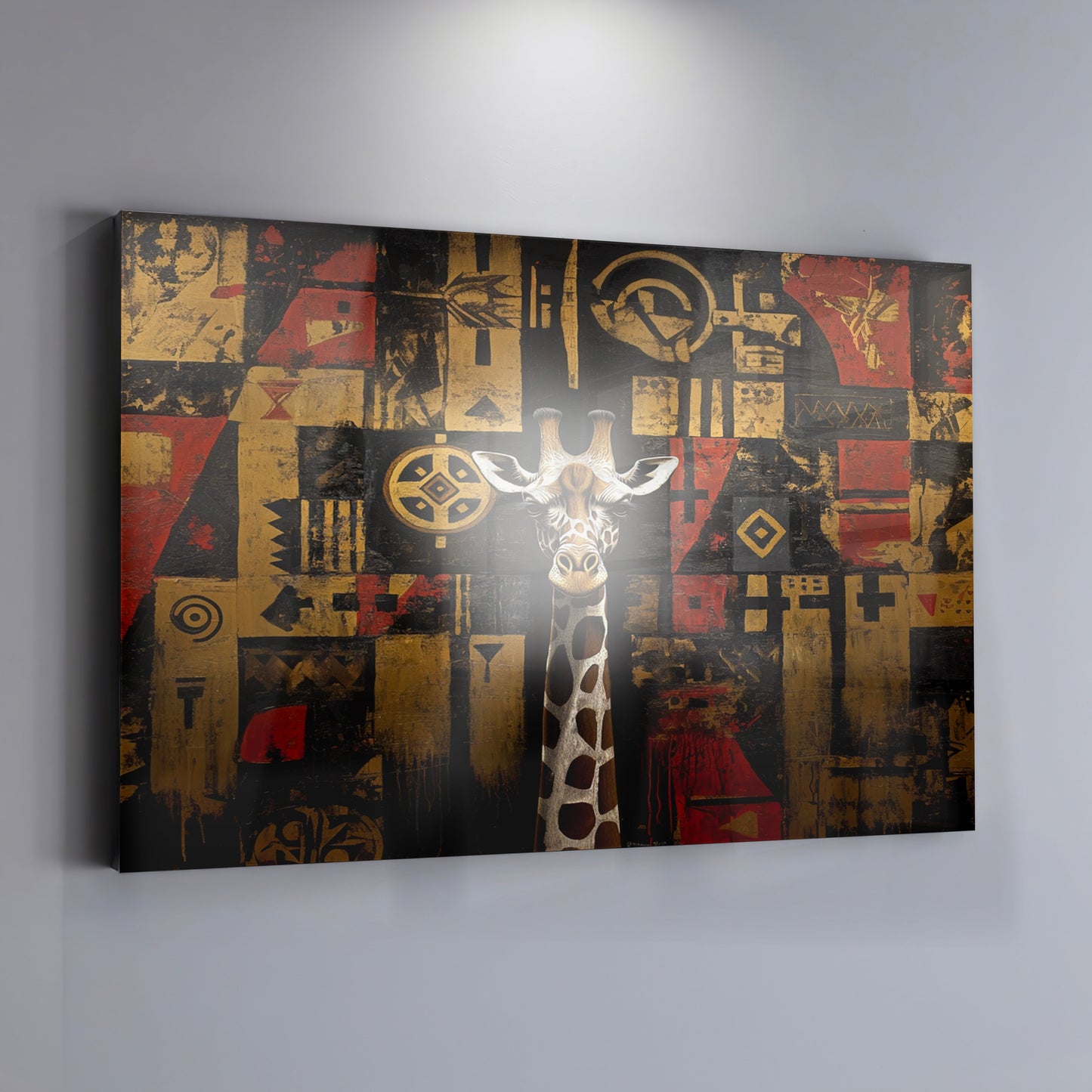 Giraffe Tribal Pattern African American canvas print view 19