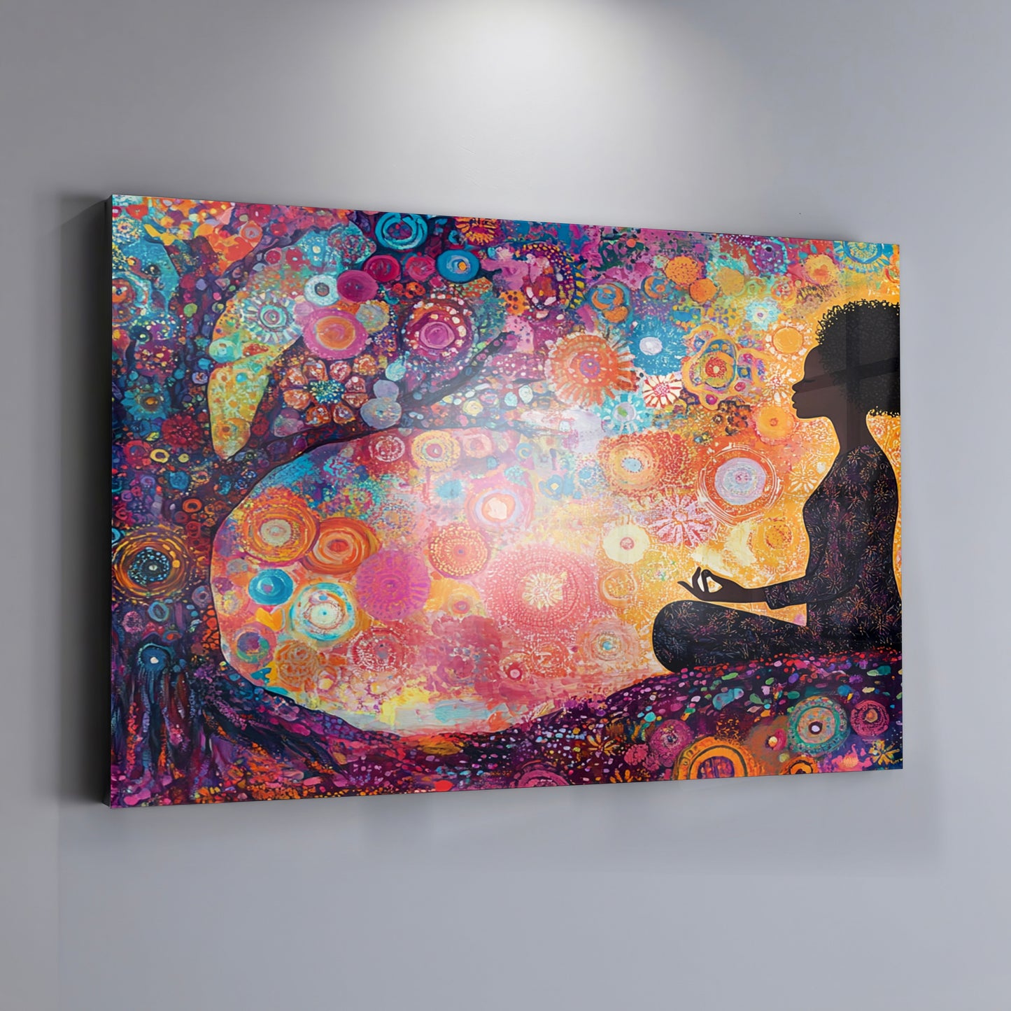 Black Woman Tree Meditation African American wall art view 19