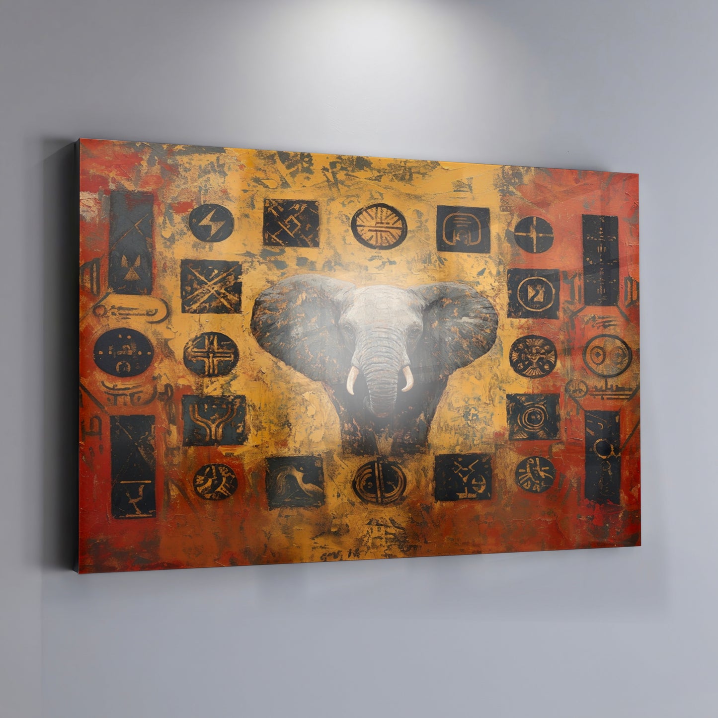 Elephant Tribal Gold Black African American canvas print view 19
