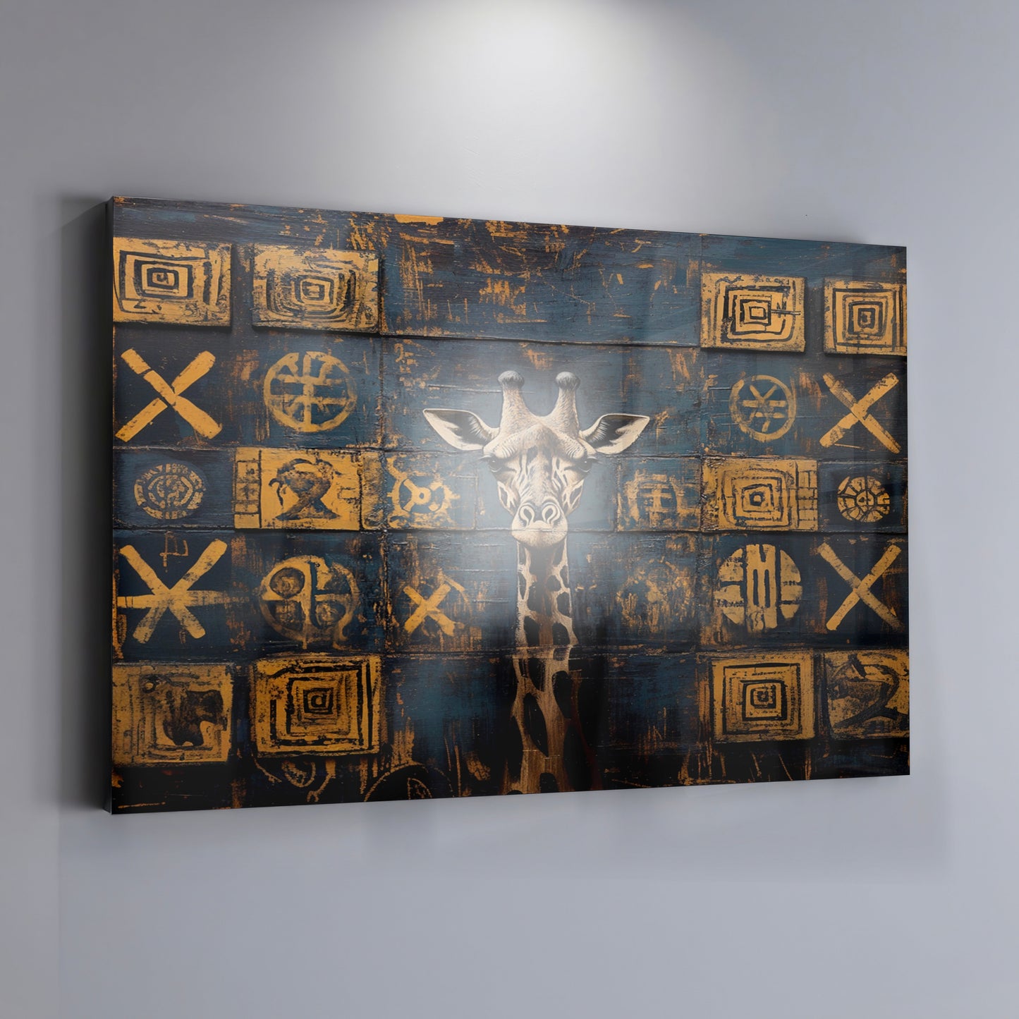 Tall Giraffe Tribal Black African American canvas print view 19