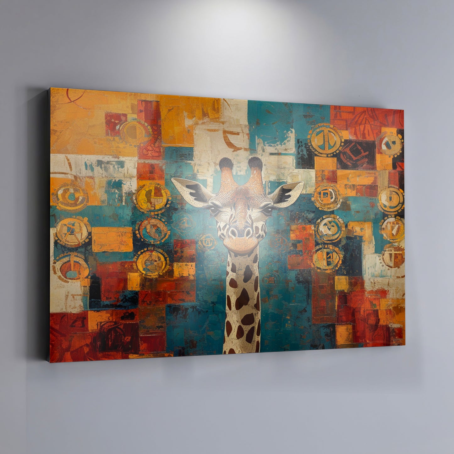 Giraffe Gold Pattern African American canvas print view 19