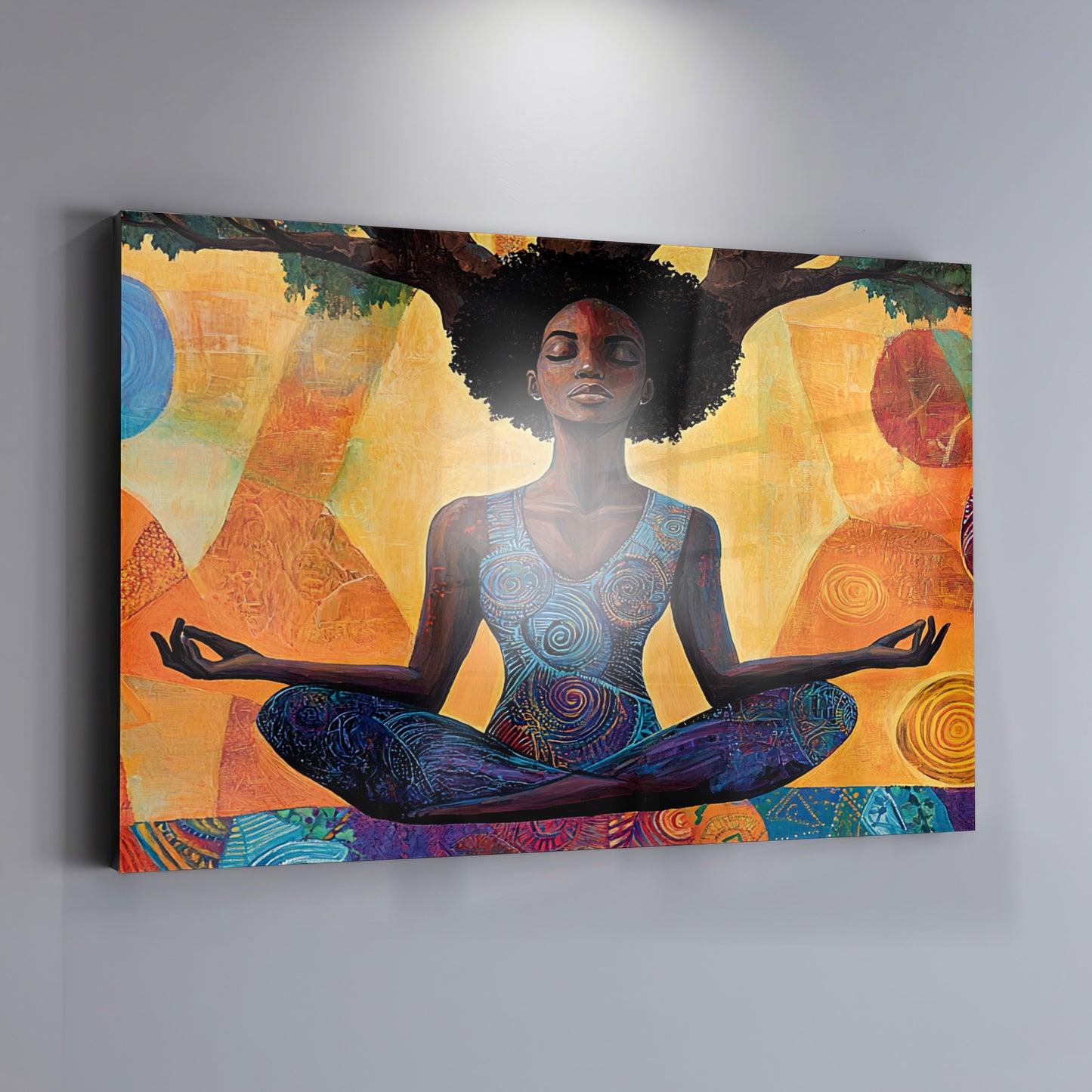Black Woman Yoga Meditation African American wall art view 19