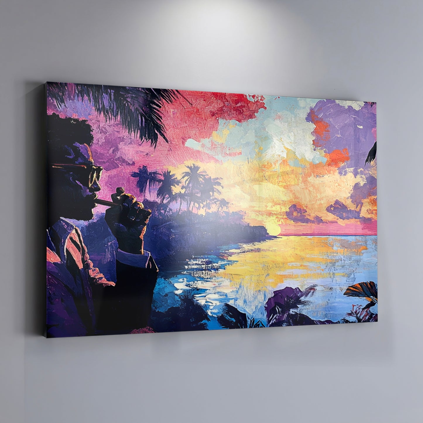 Black Man Tropical Sunset African American wall art view 19