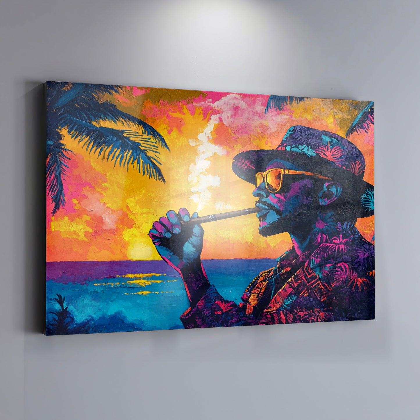 Black Man Ocean Sunset African American wall art view 19