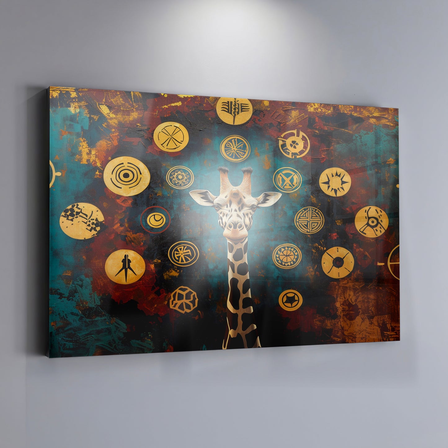 Giraffe Symbol Pattern Black African American canvas print view 19