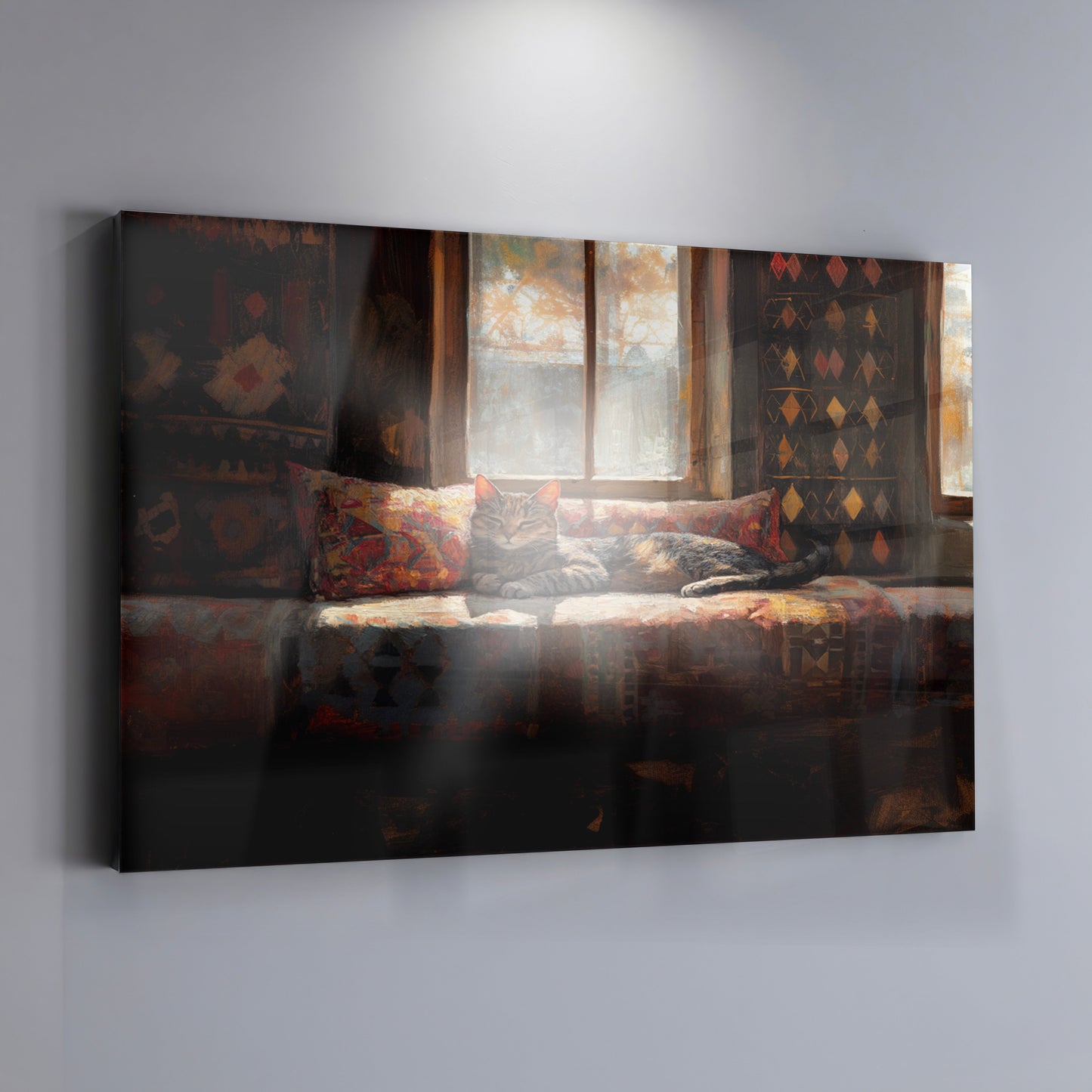 Cozy Cat Sofa African American canvas print view 19