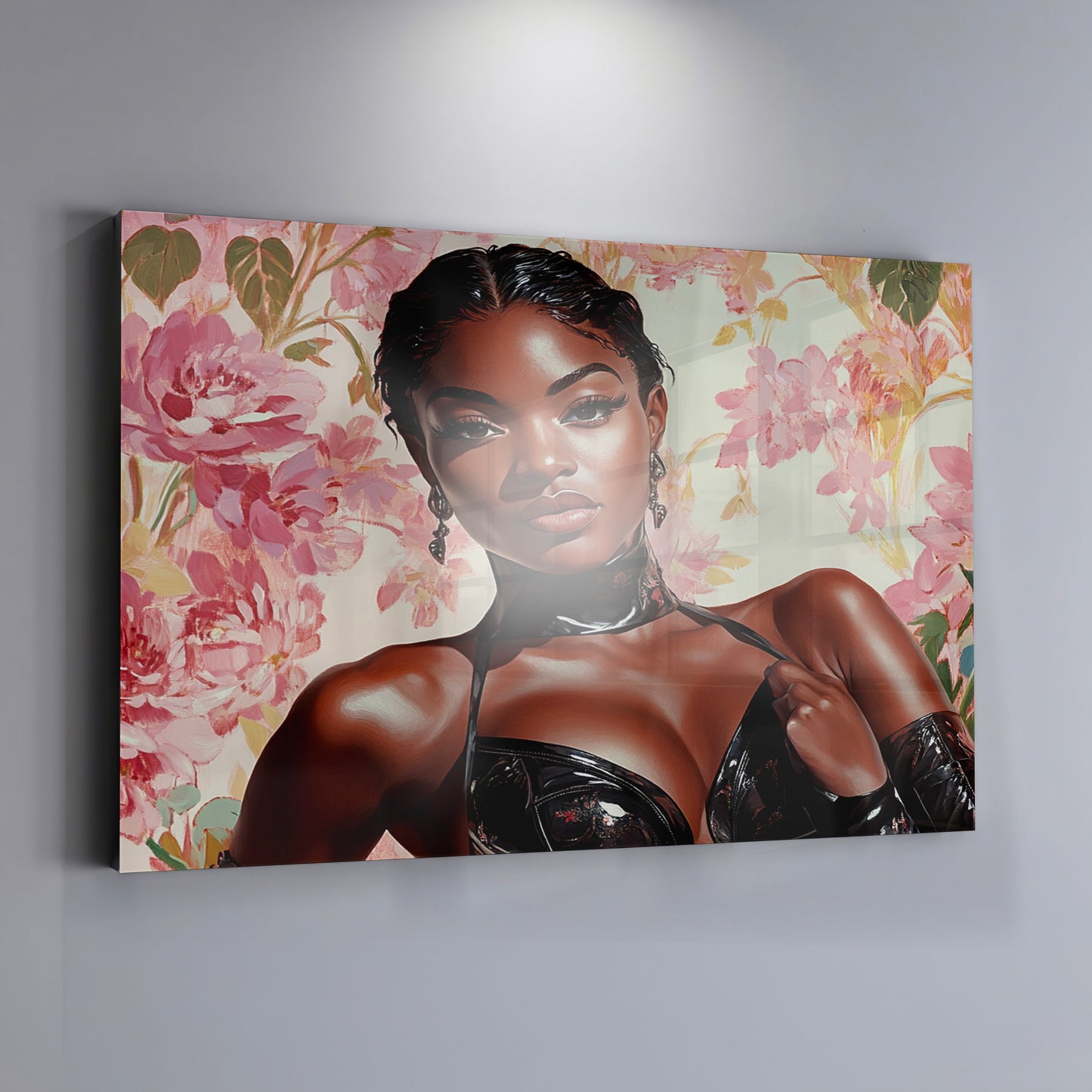 Powerful Black Woman Floral Portrait African American wall art view 19