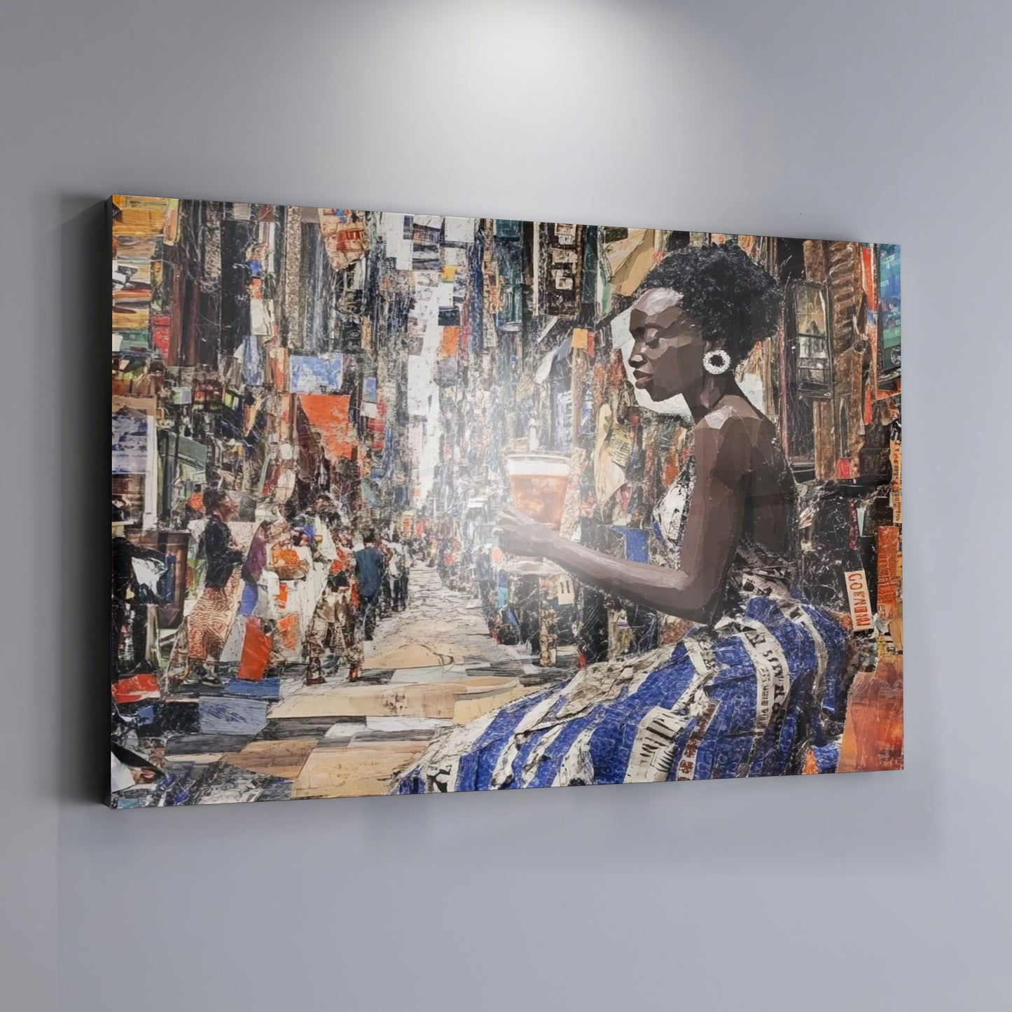 Black Woman Sewing Collage African American wall art view 19