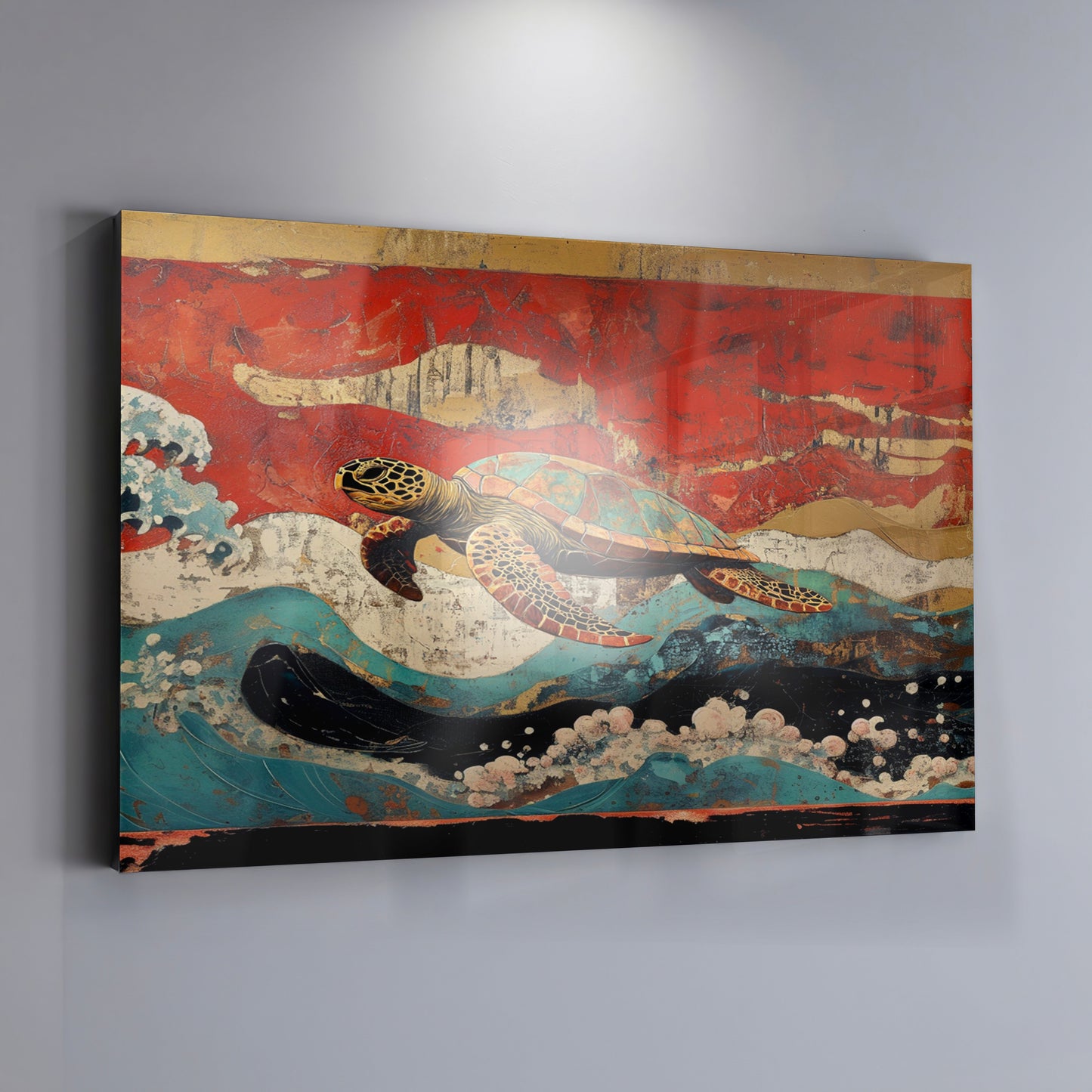 Sea Turtle Ocean Black Caribbean wall art view 19