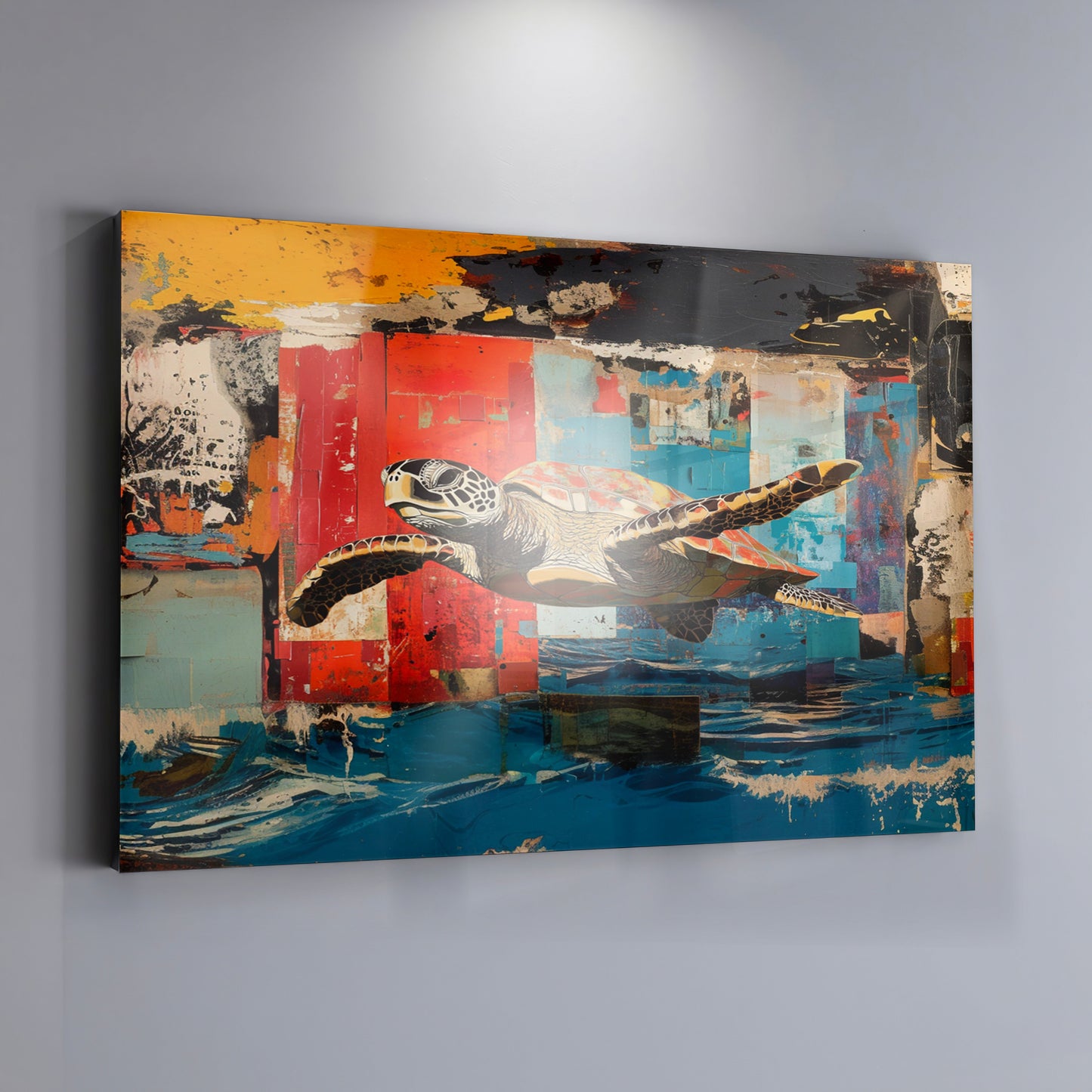 Sea Turtle Abstract Ocean Caribbean wall art view 19