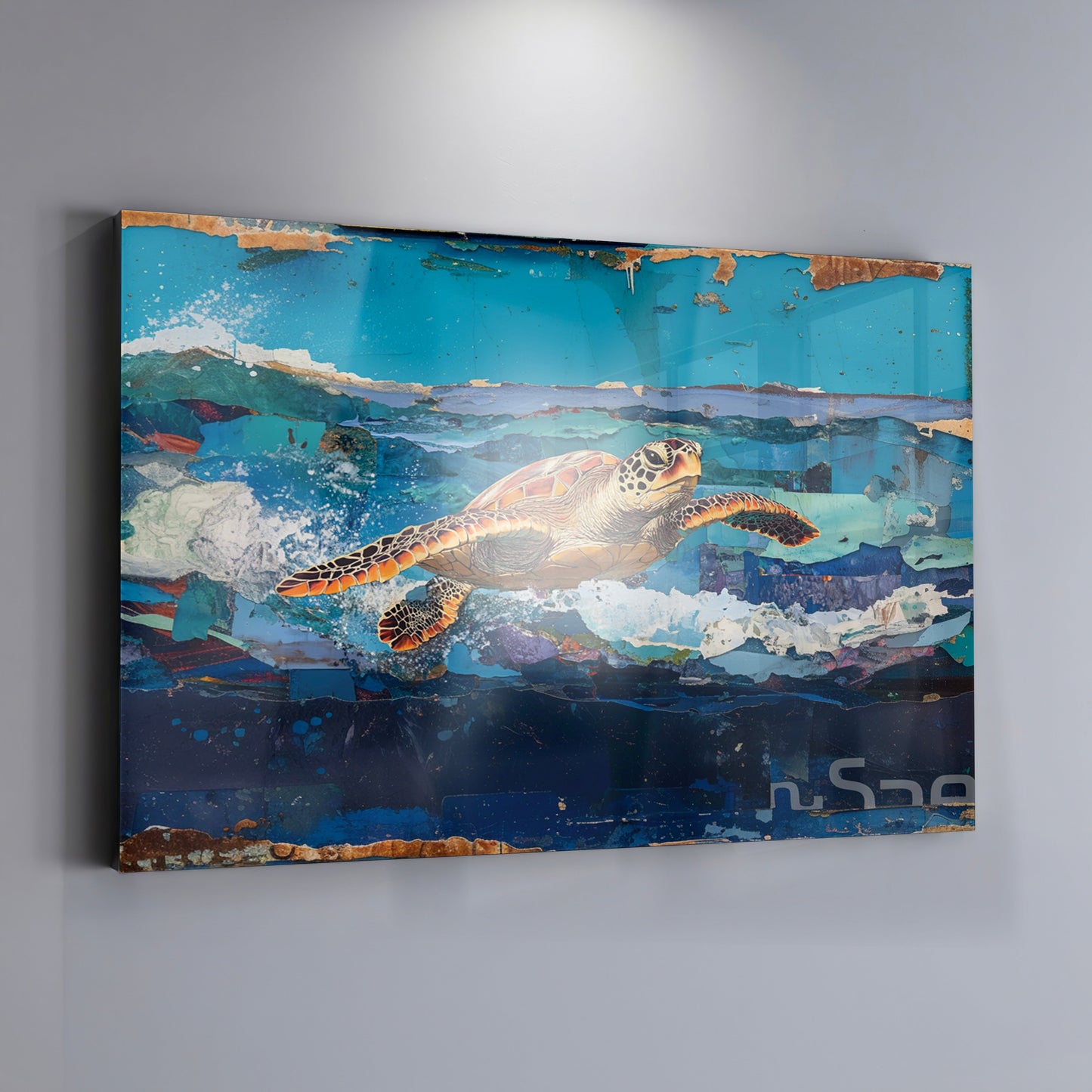 Sea Turtle Blue Ocean Caribbean wall art view 19