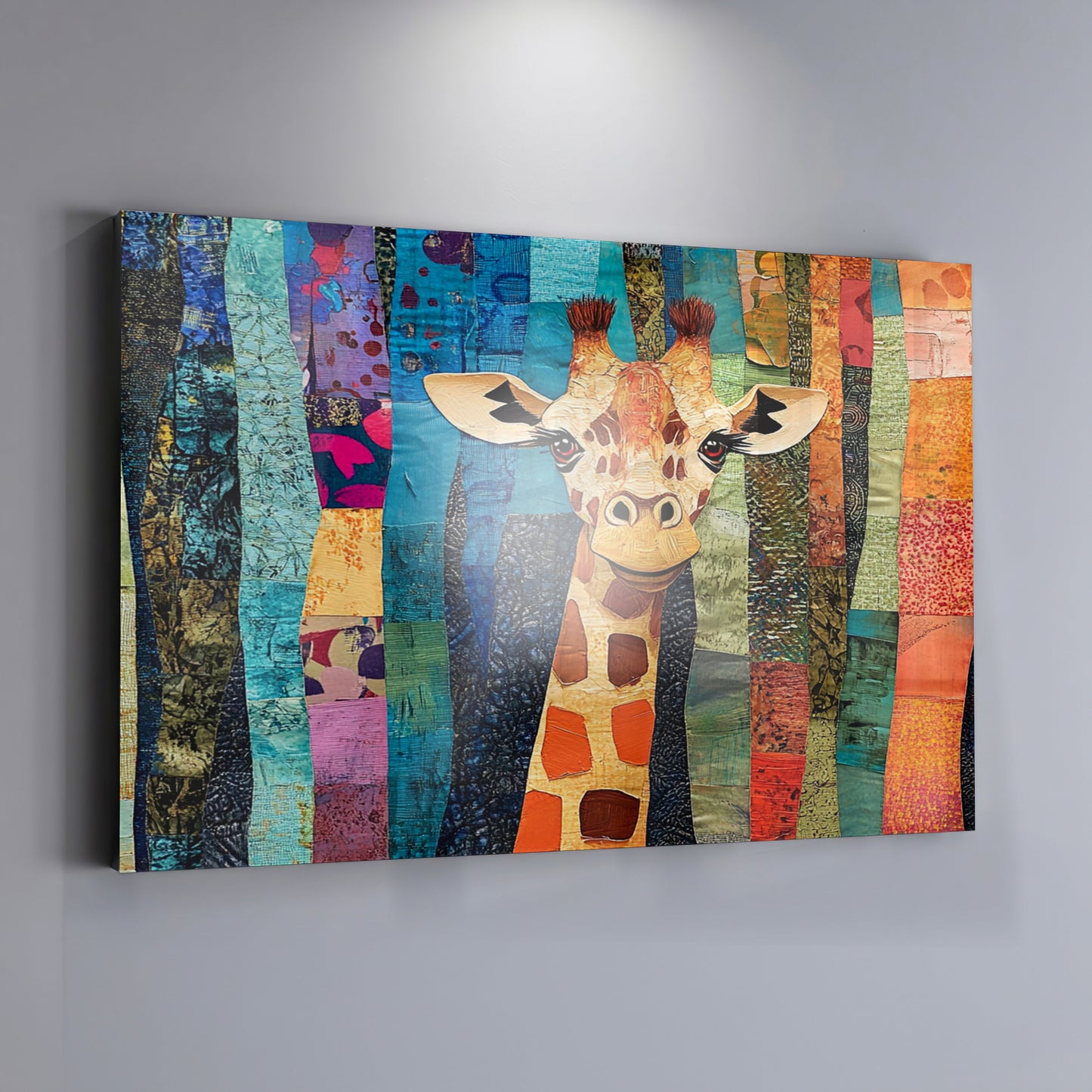 Giraffe Forest Pattern African American canvas print by MoomZee Artwork