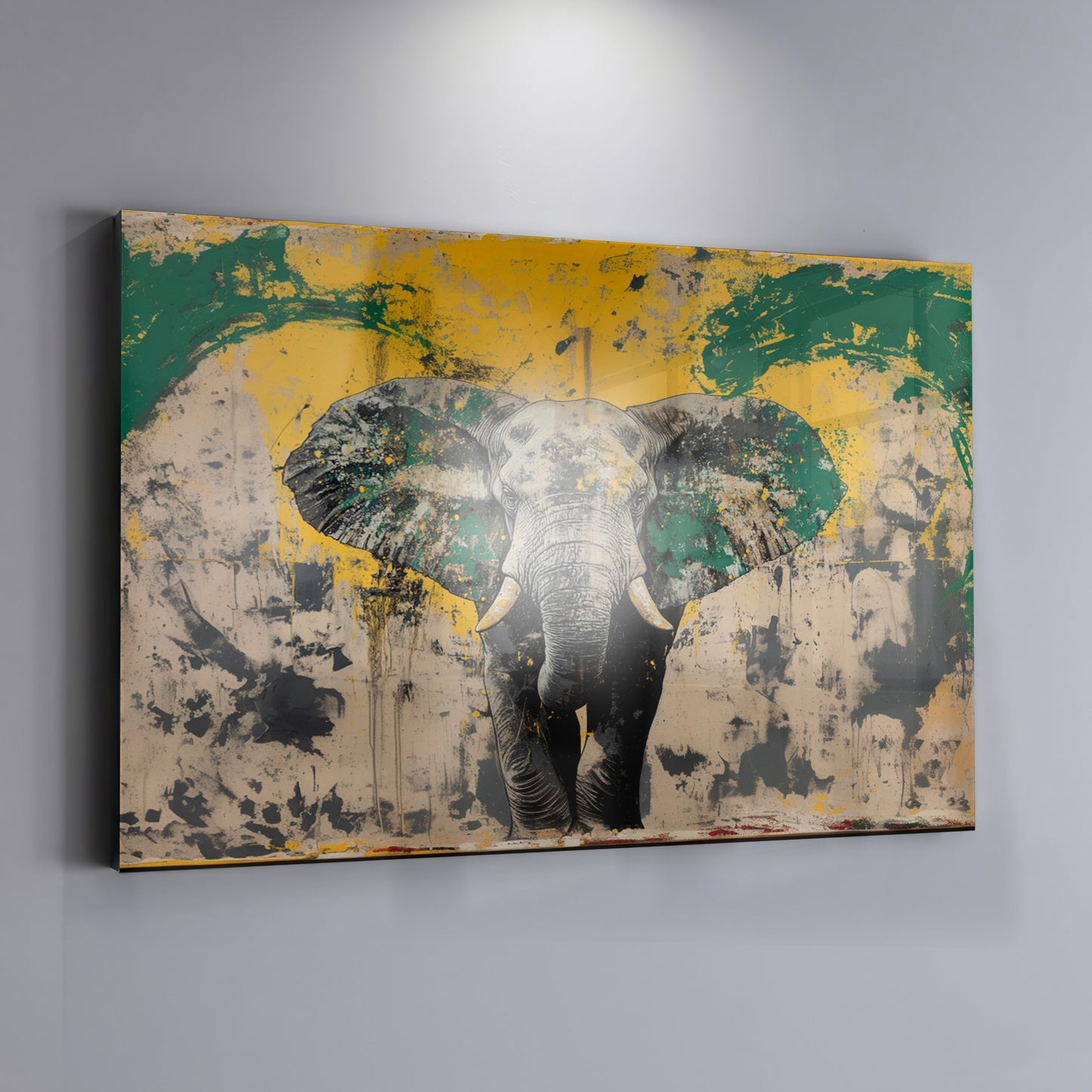 Abstract Elephant Green African American abstract art view 19