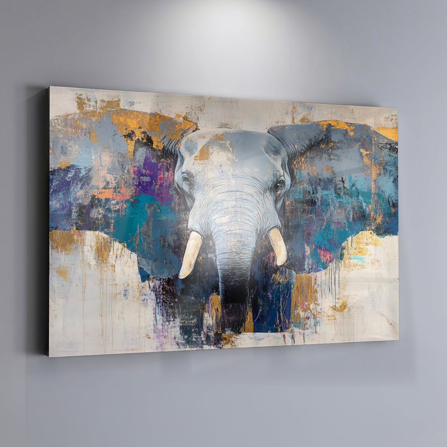 Abstract Elephant Blue African American abstract art view 19