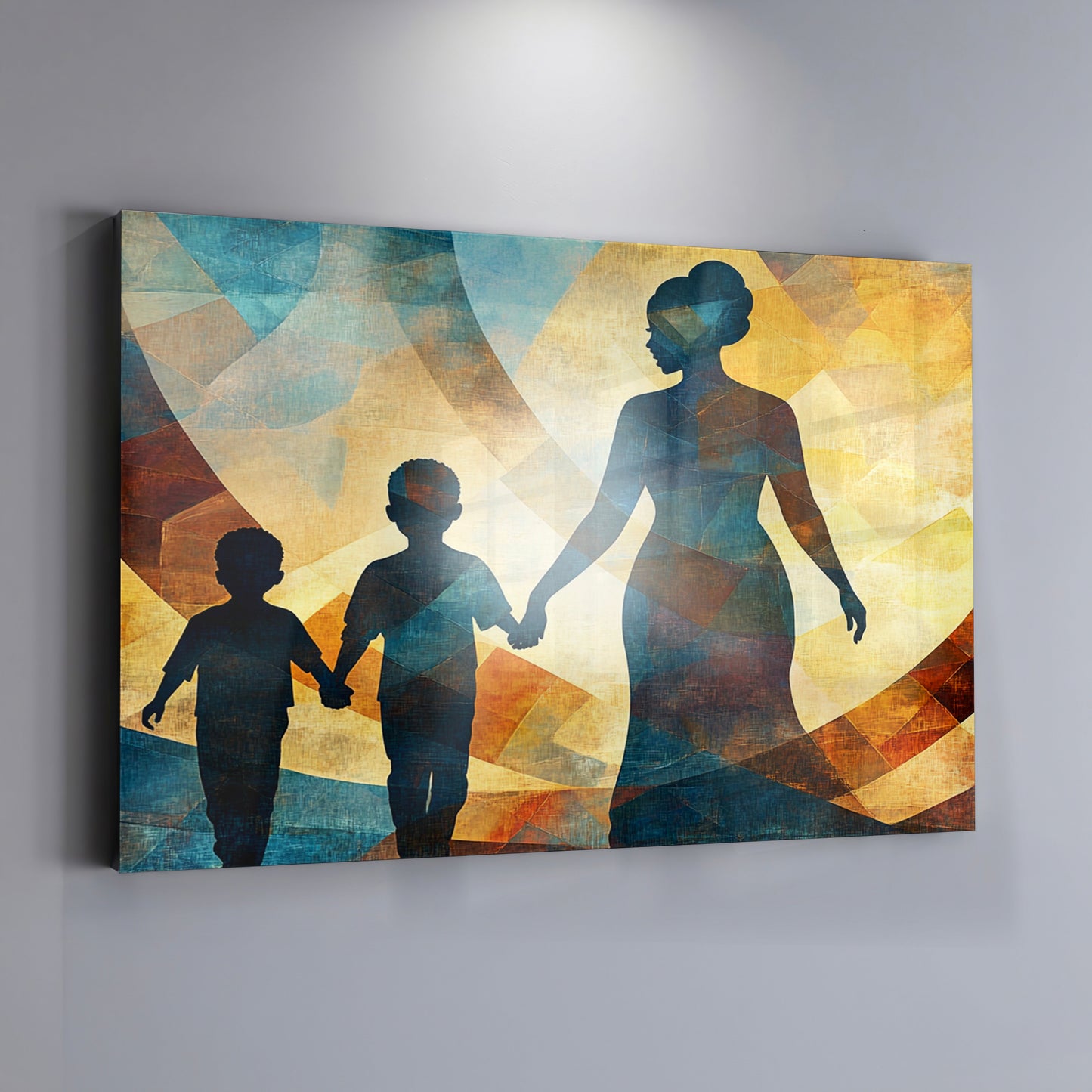 Black Family Silhouette Black family wall art view 19