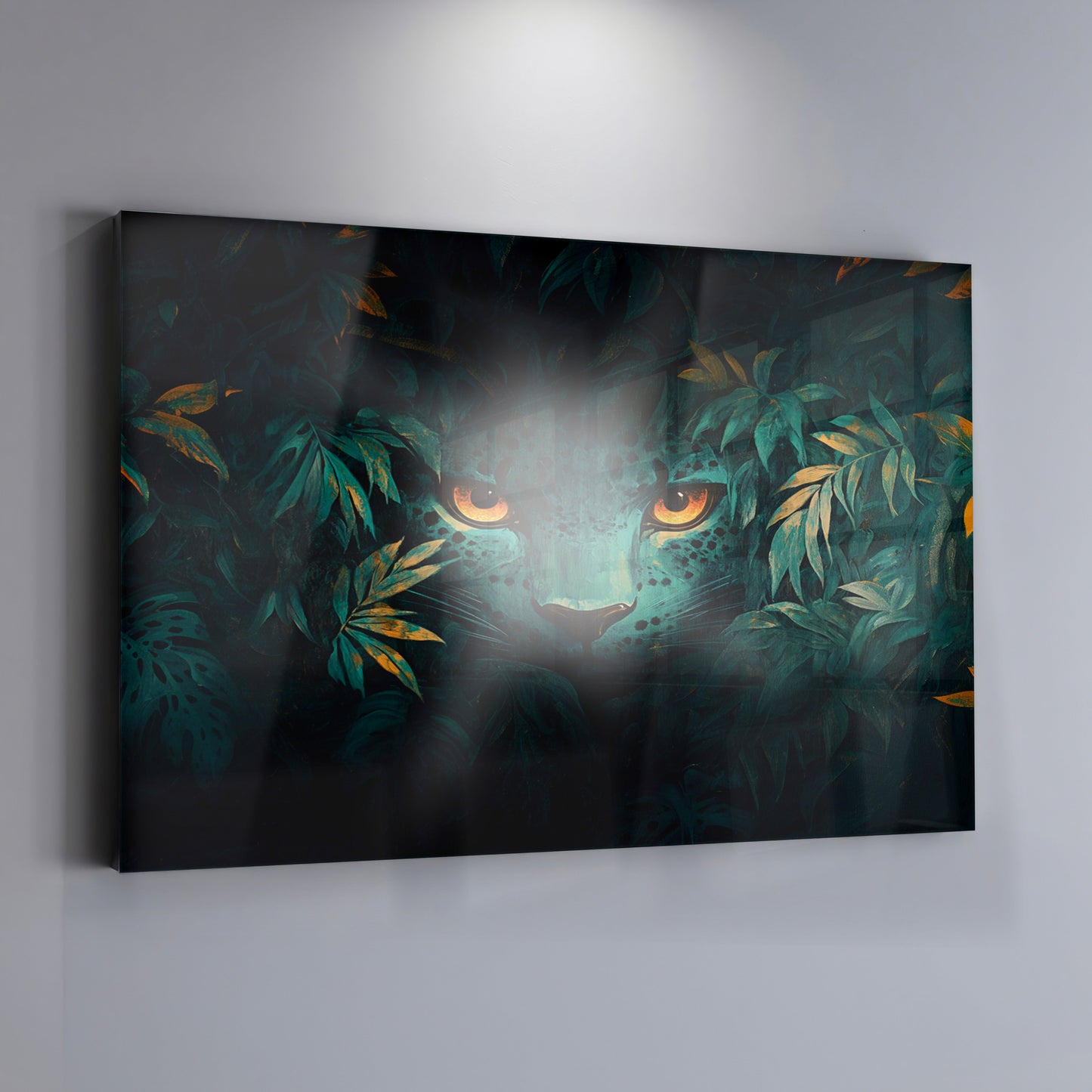 Leopard Jungle Eyes Black African American canvas print view 19