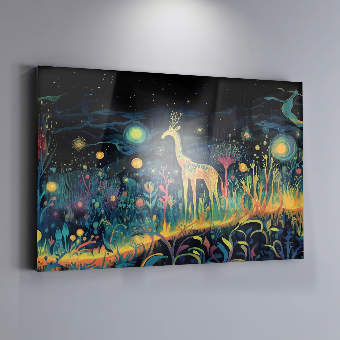Mystical Giraffe Night Black African American canvas print view 19
