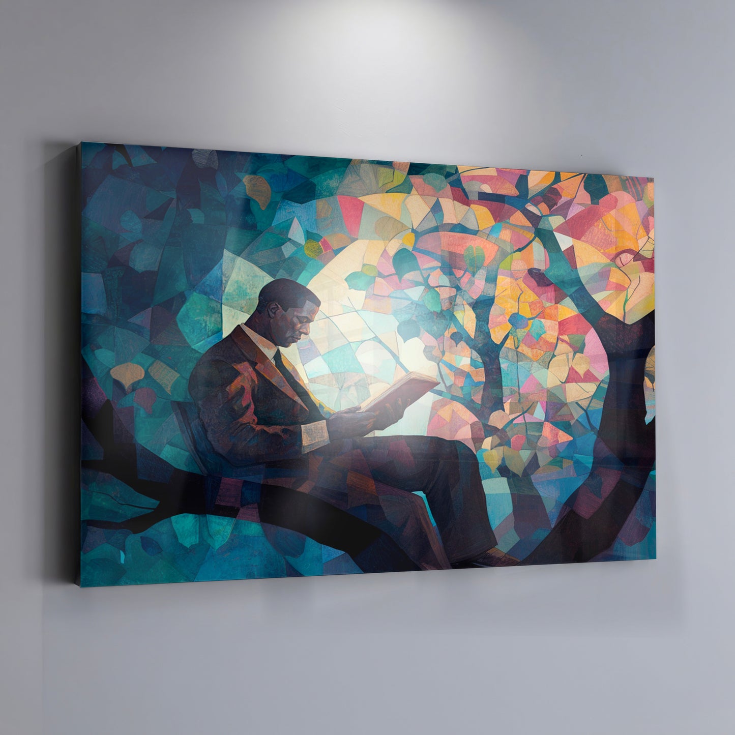 Black Man Reading Tree African American wall art view 19