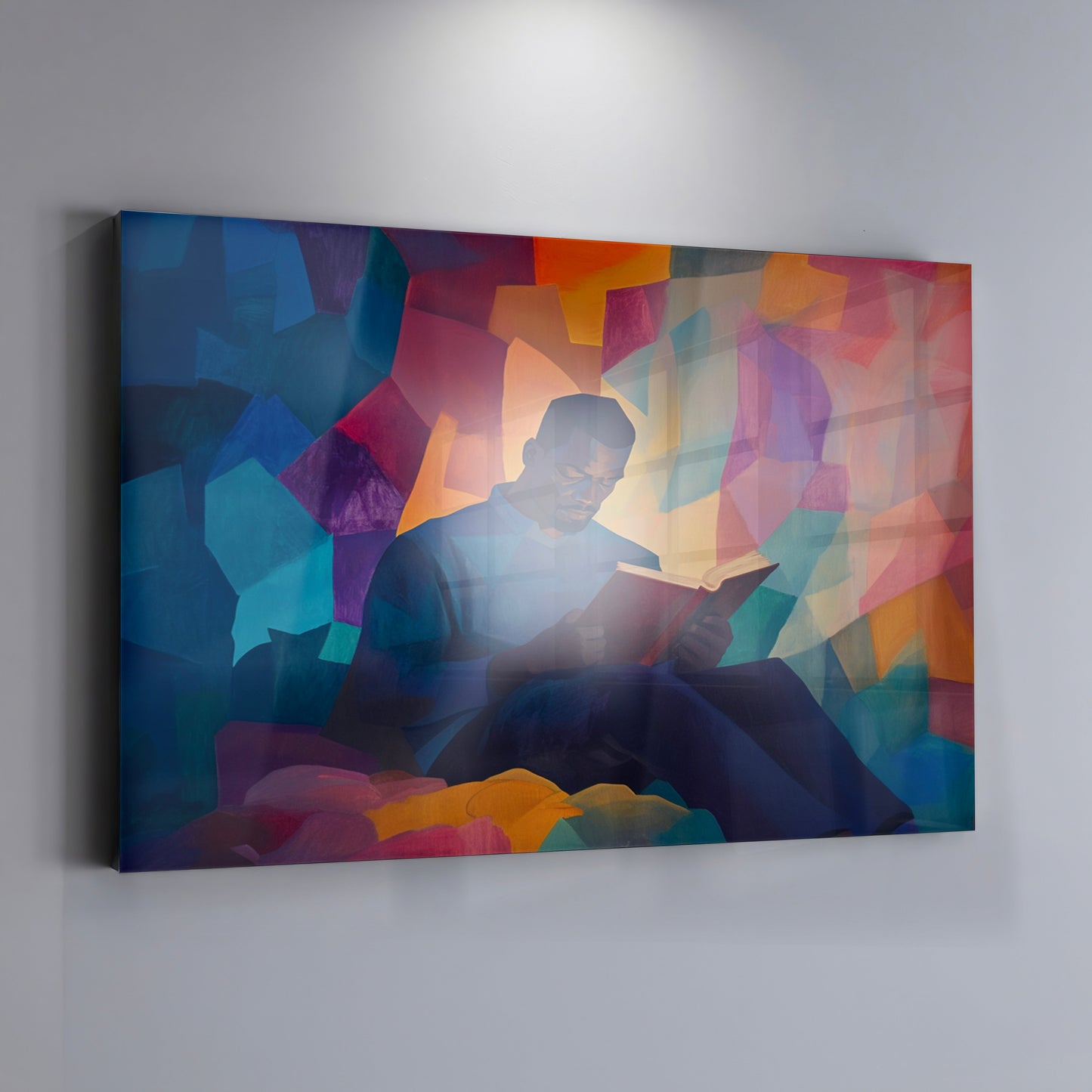 Black Man Reading Colorful African American wall art view 19