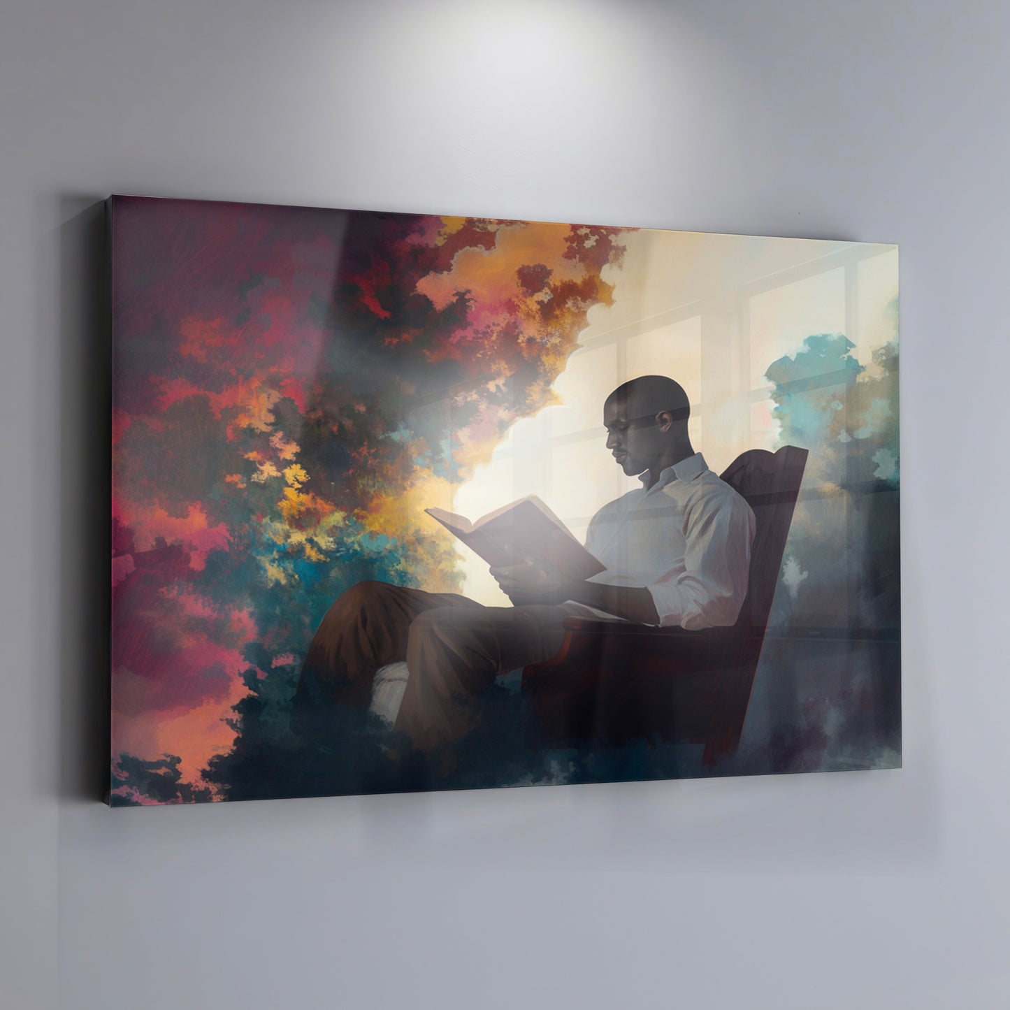 Black Man Reading Floral African American wall art view 19