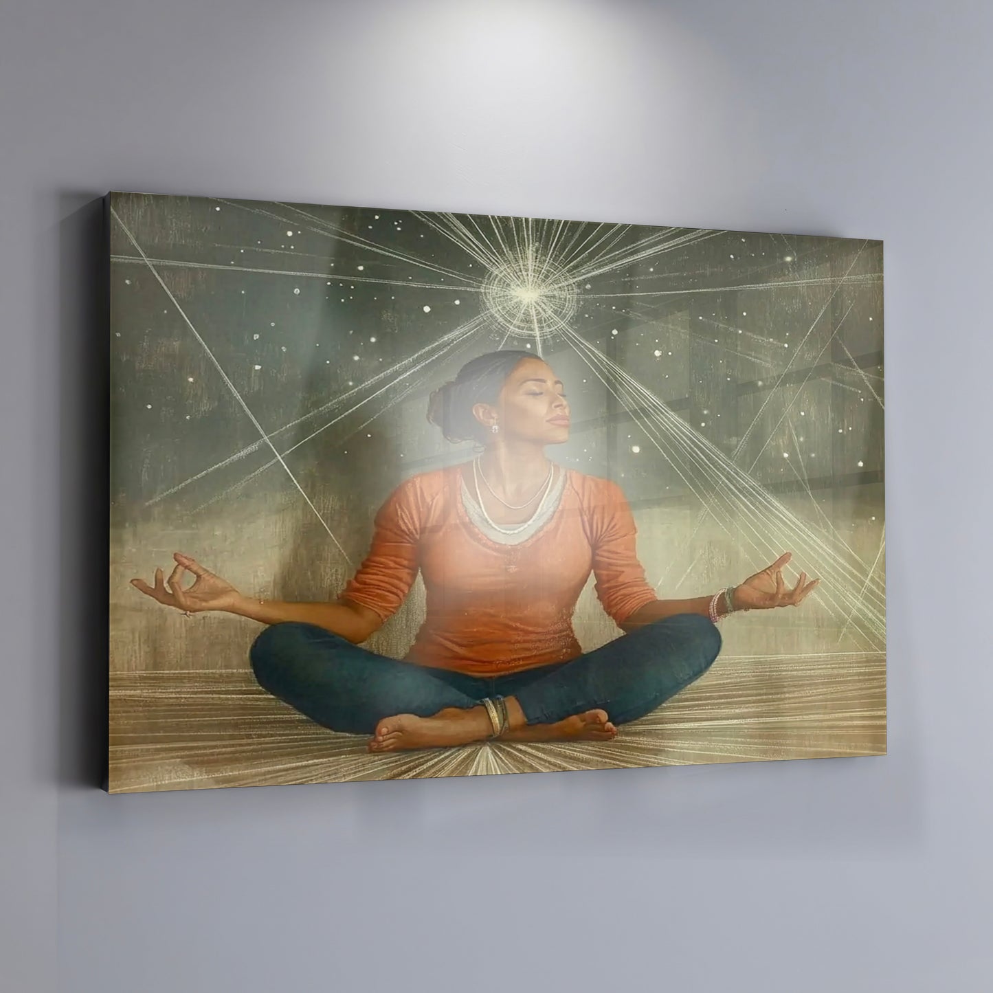 Black Woman Yoga Light African American wall art view 19
