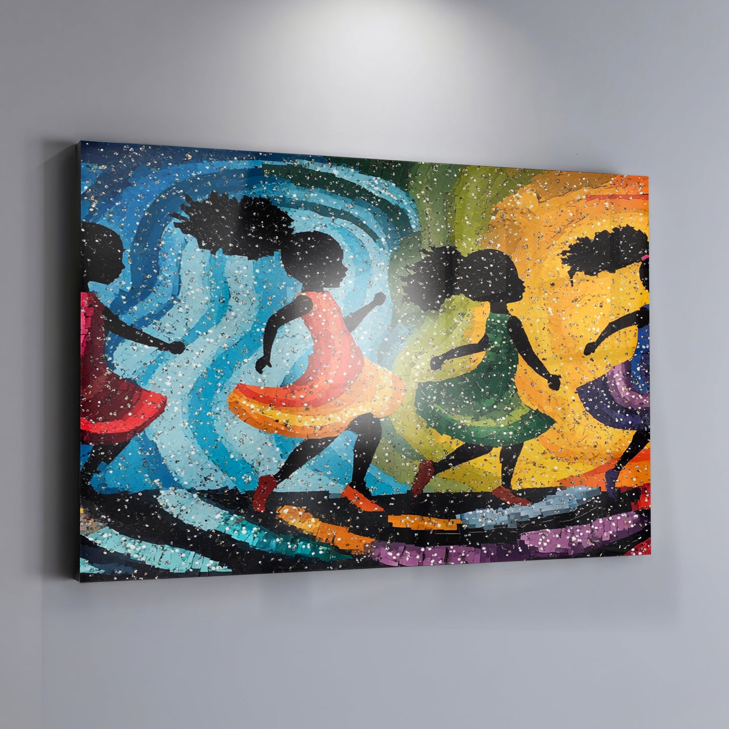 Black Women Dancing Abstract Black woman wall art view 19