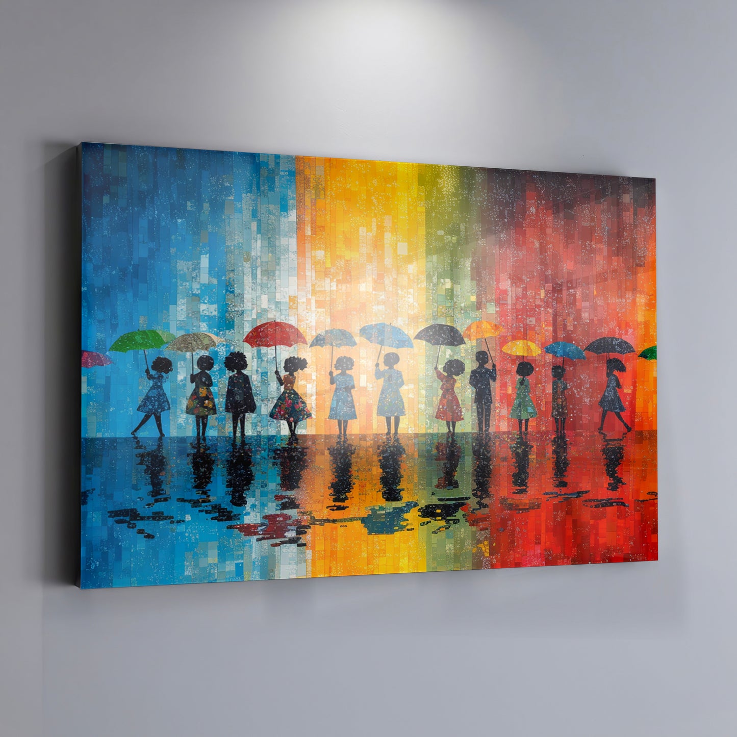 Black People Umbrella Rain African American canvas print view 19