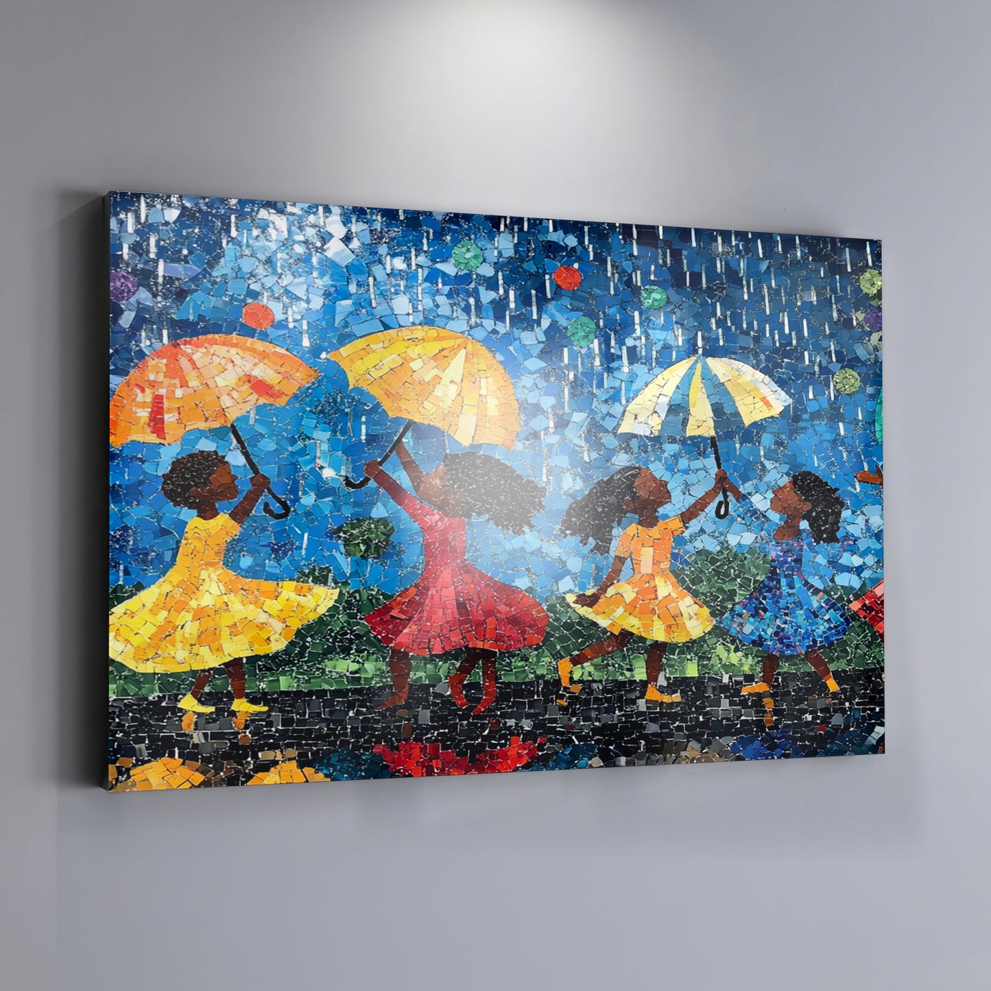 Black Girls Rainy Day Black children wall art view 19