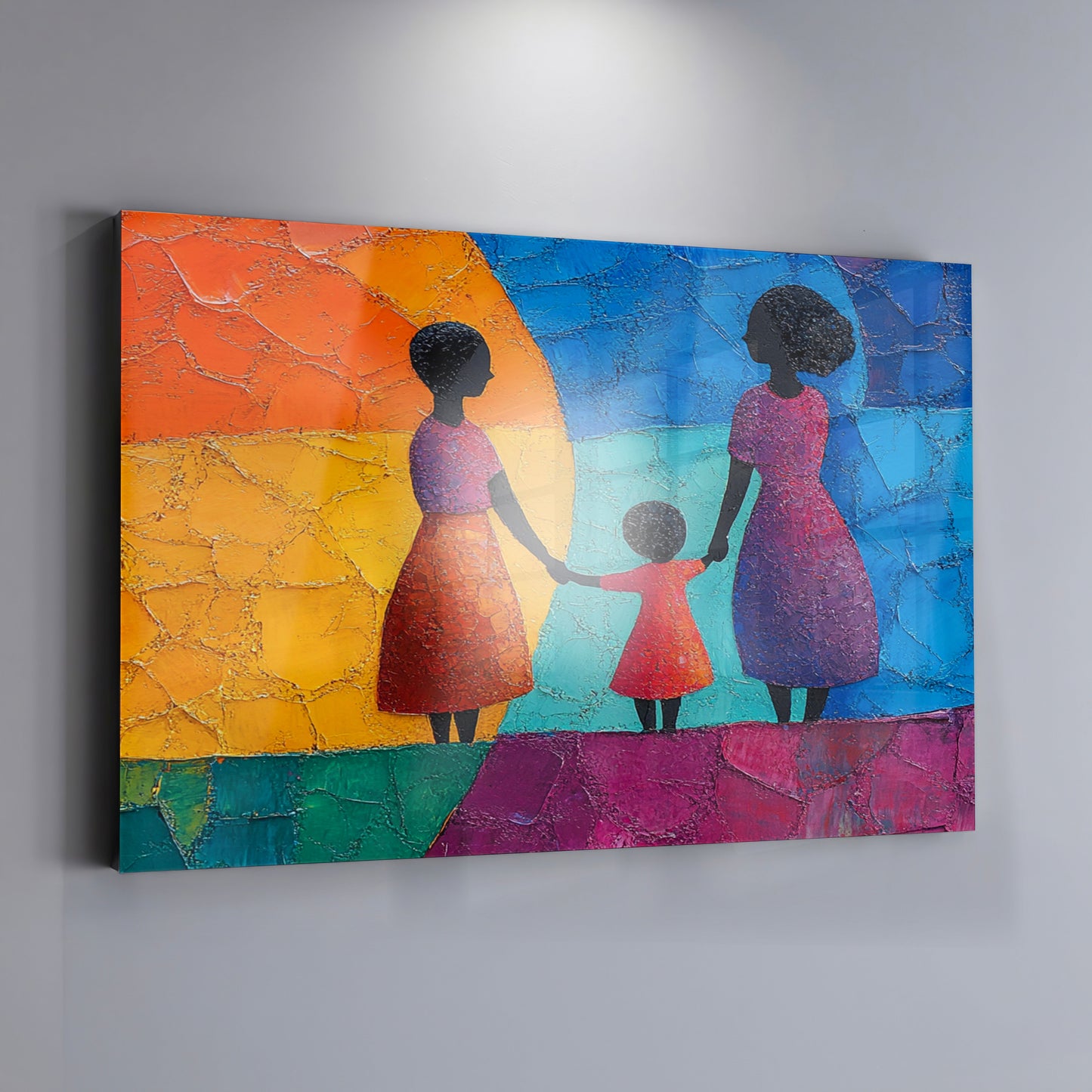 Black Mother and Child Abstract Black family wall art view 19