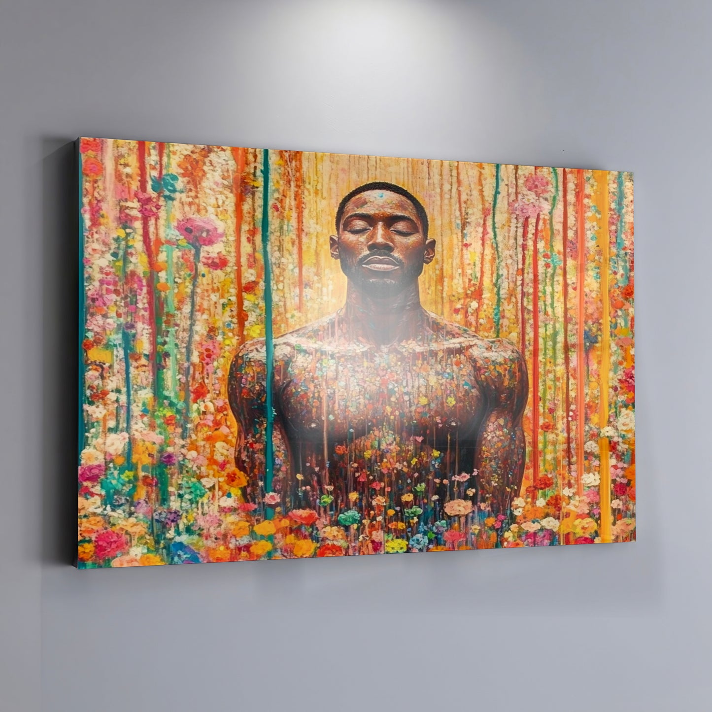 Black Man Floral Portrait African American wall art view 19