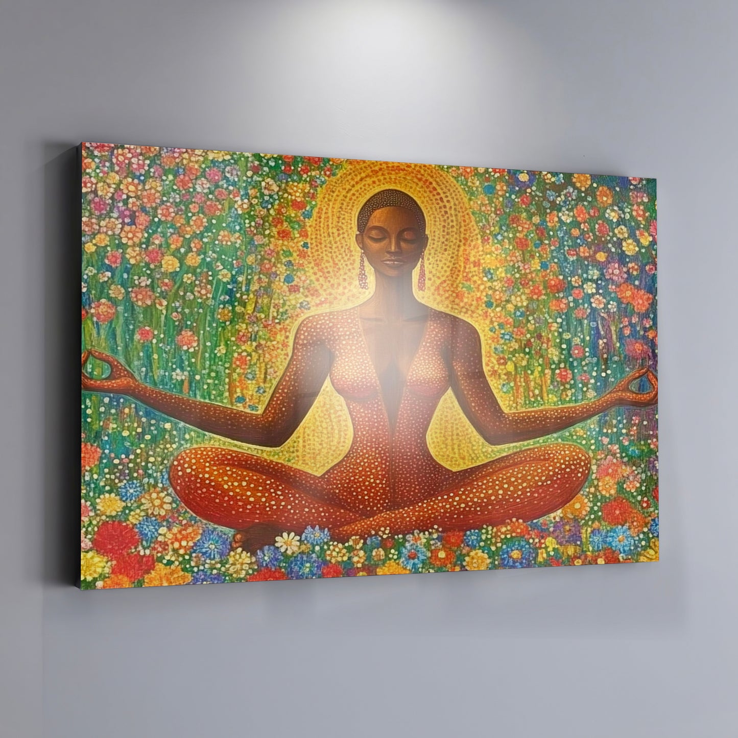 Black Woman Orange Meditation African American wall art view 19