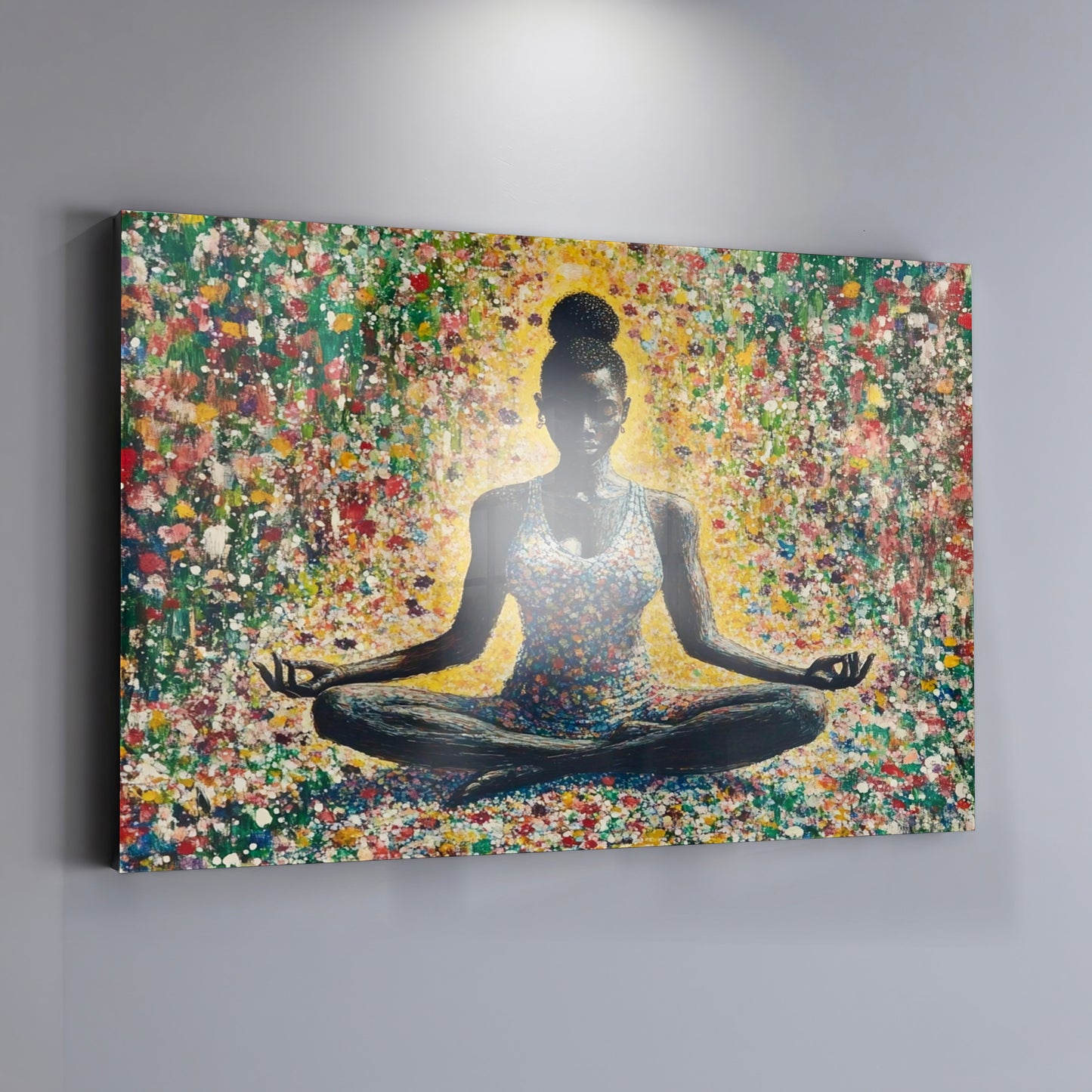 Black Woman Floral Meditation African American wall art view 19