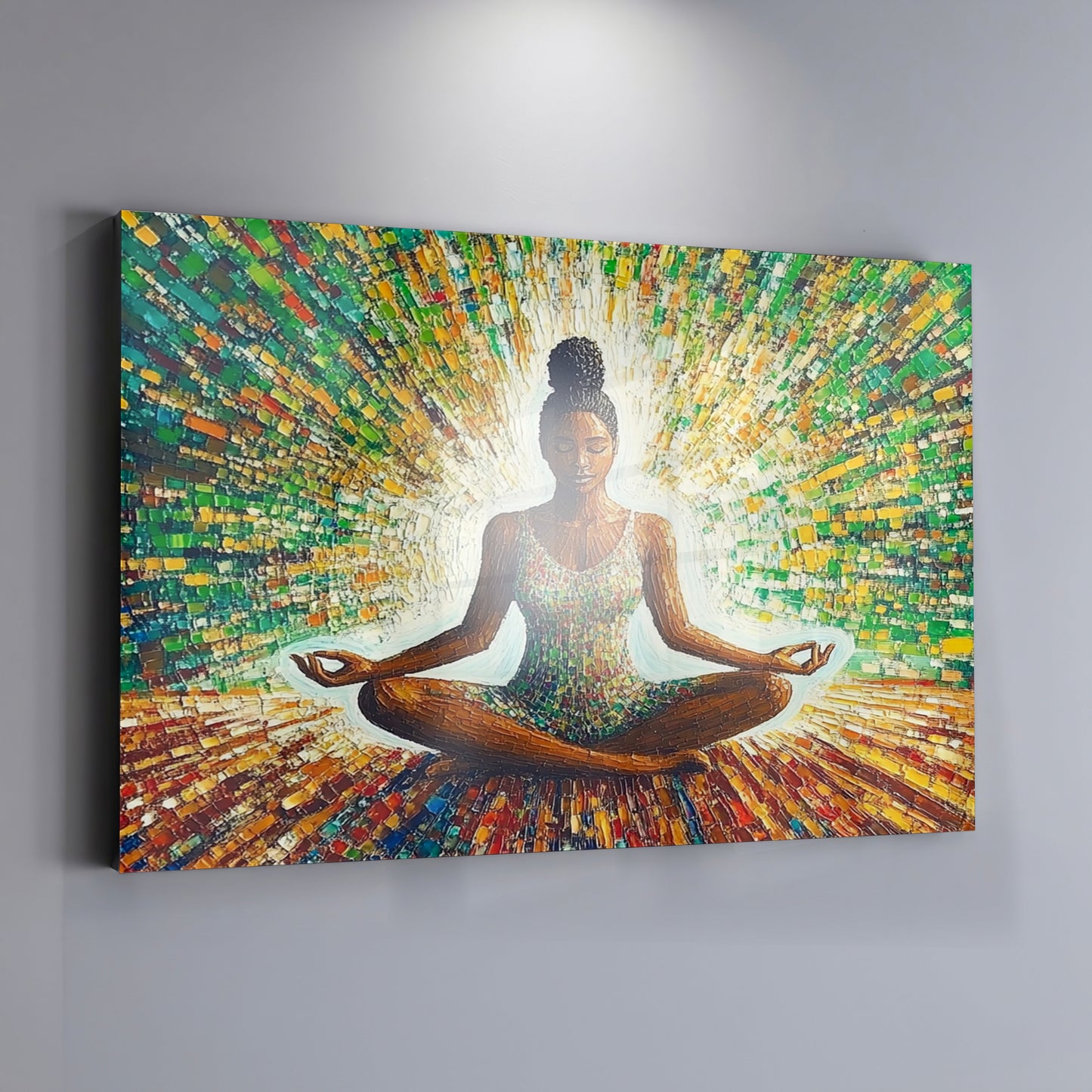 Black Woman Green Meditation African American wall art view 19