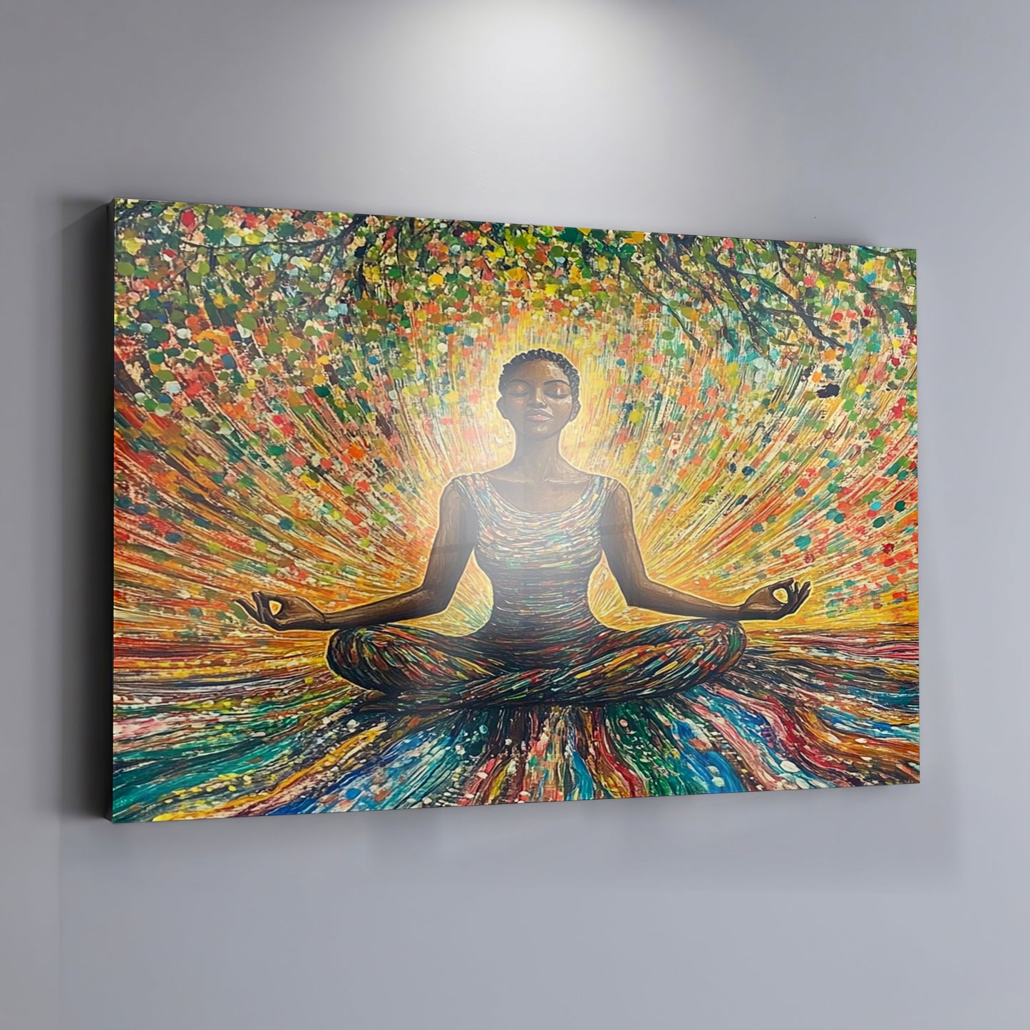 Black Woman Colorful Meditation African American wall art view 19