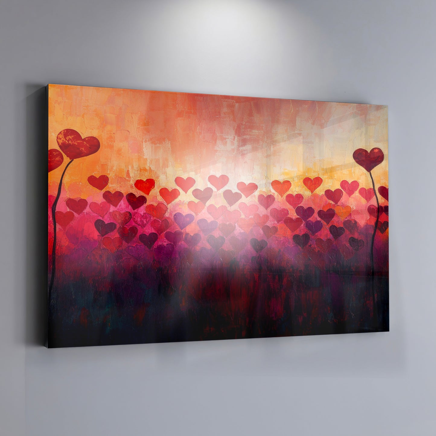 Heart Flower Sunset Black African American canvas print view 19