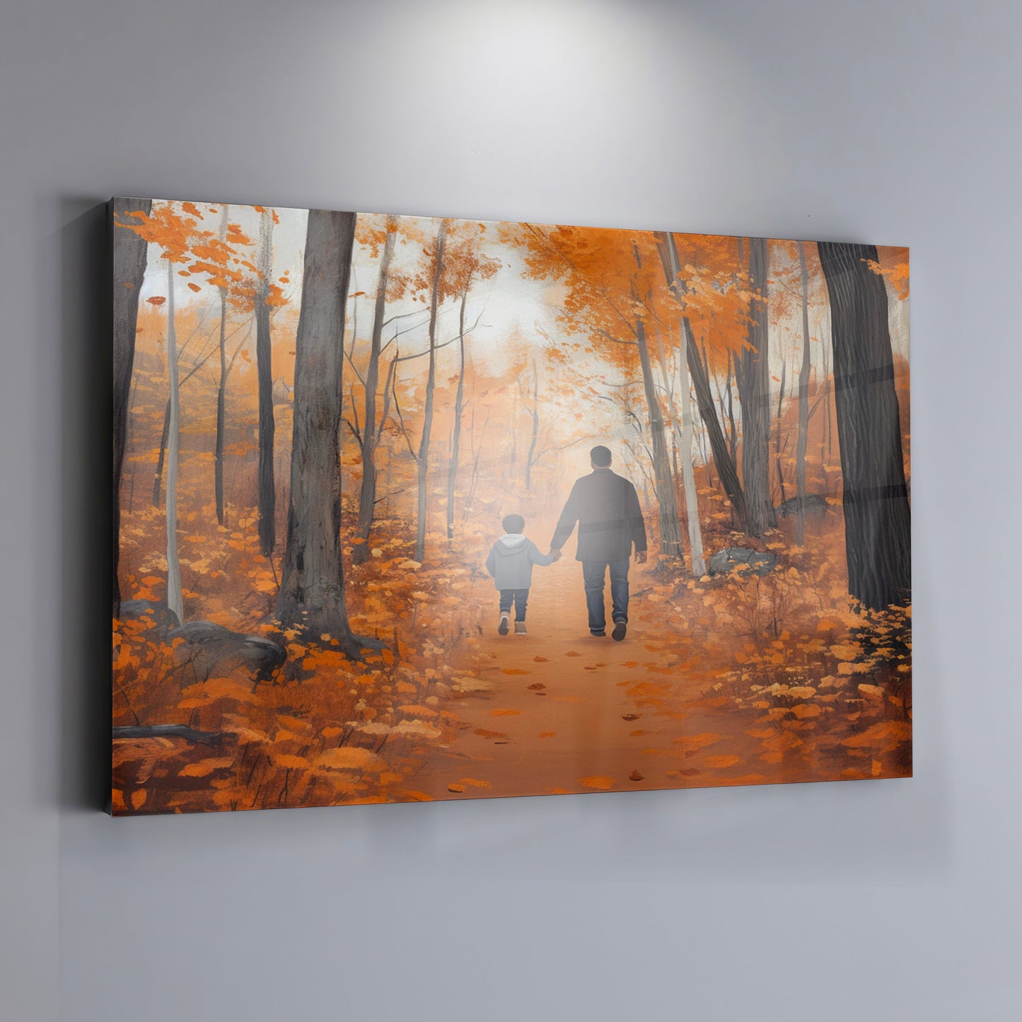 Black Father and Child Autumn Black family wall art view 19