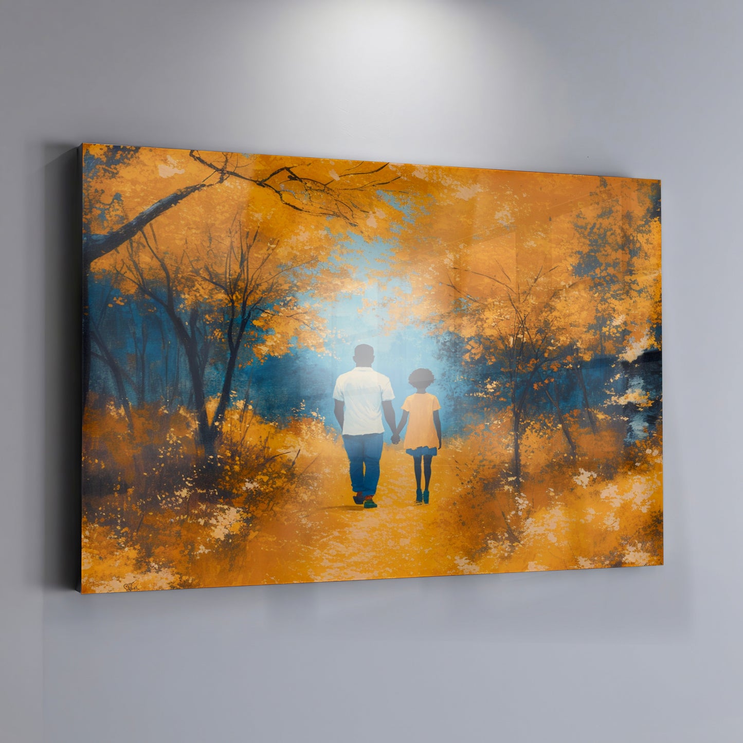 Black Father and Child Forest Black family wall art view 19