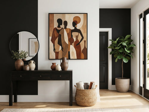 Wall Art Ideas for Black Homes: Entryway
