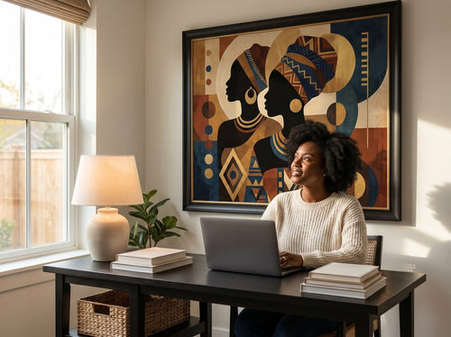 Wall Art Ideas for Black Homes: Home office or creative corner