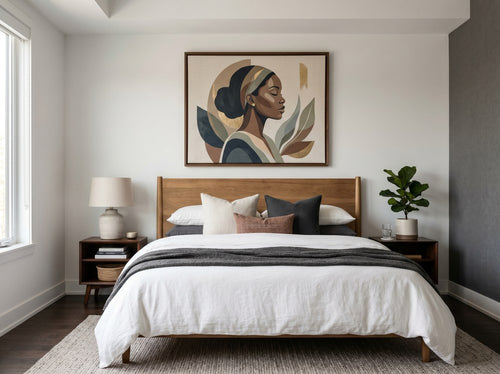 What Size Wall Art Should Go Above a King Bed?: Bedroom
