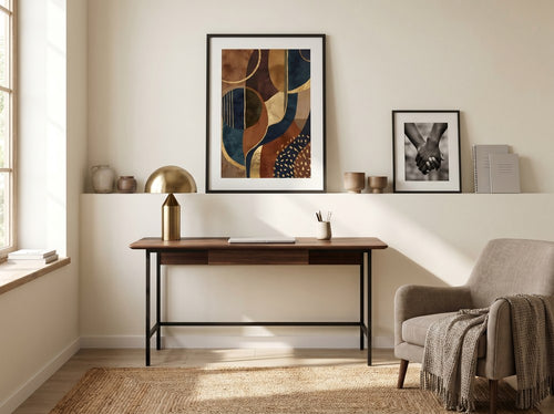 What Size Wall Art Should Go Above a King Bed?: Home office or creative corner