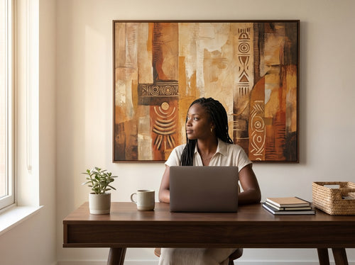 What Size Wall Art Should Go Above a Queen Bed?: Home office or creative corner
